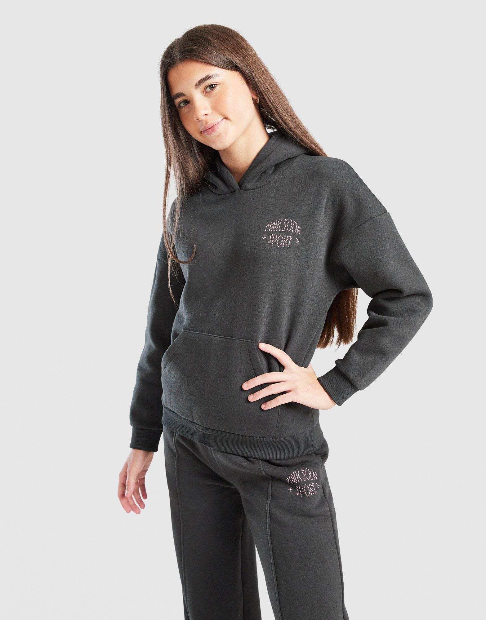 Pink Soda Sport Rhinestone Overhead Hoodie Junior's