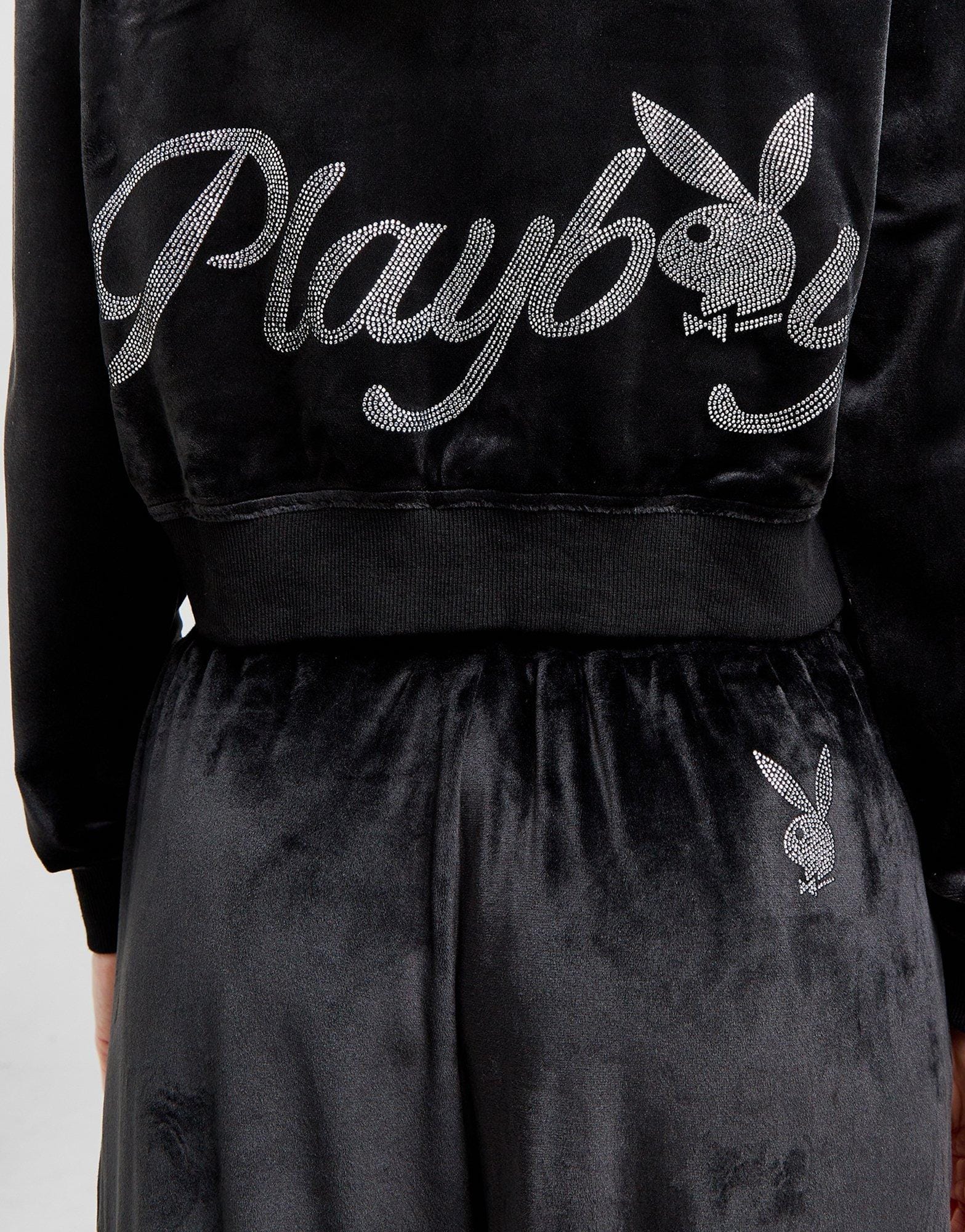 Playboy Diamante Velour Full Zip Hoodie