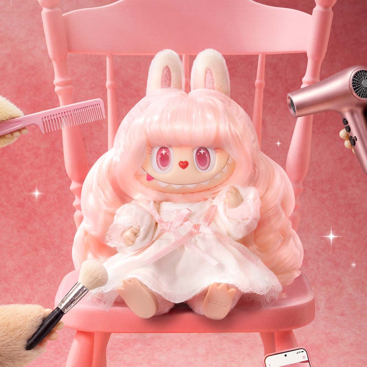 Popmart THE MONSTERS Labubu Hair Salon Series Vinyl Plush Pendant Blind Box