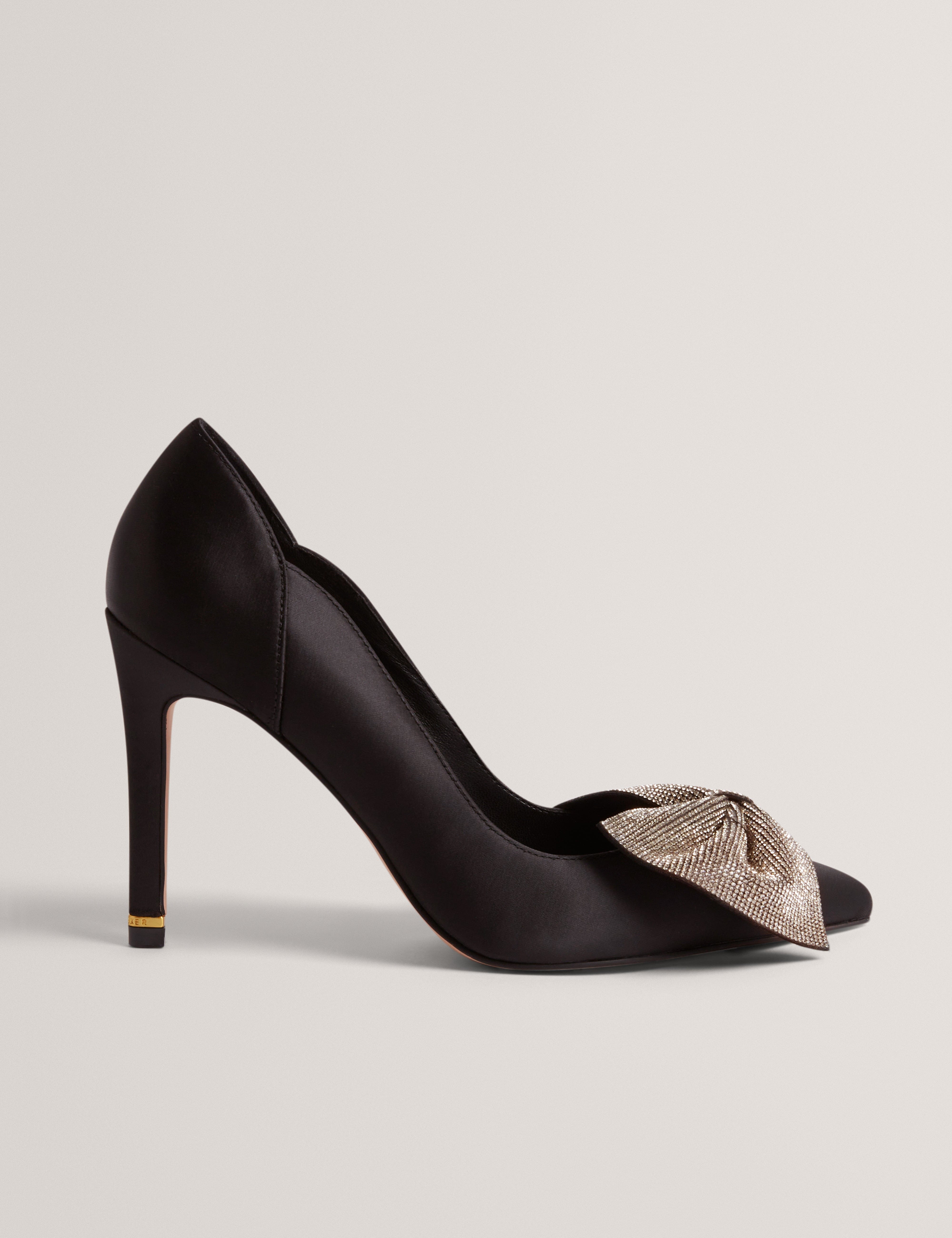 Ted Baker MOV Criisti Bow Embellished Heel Court Shoe Black