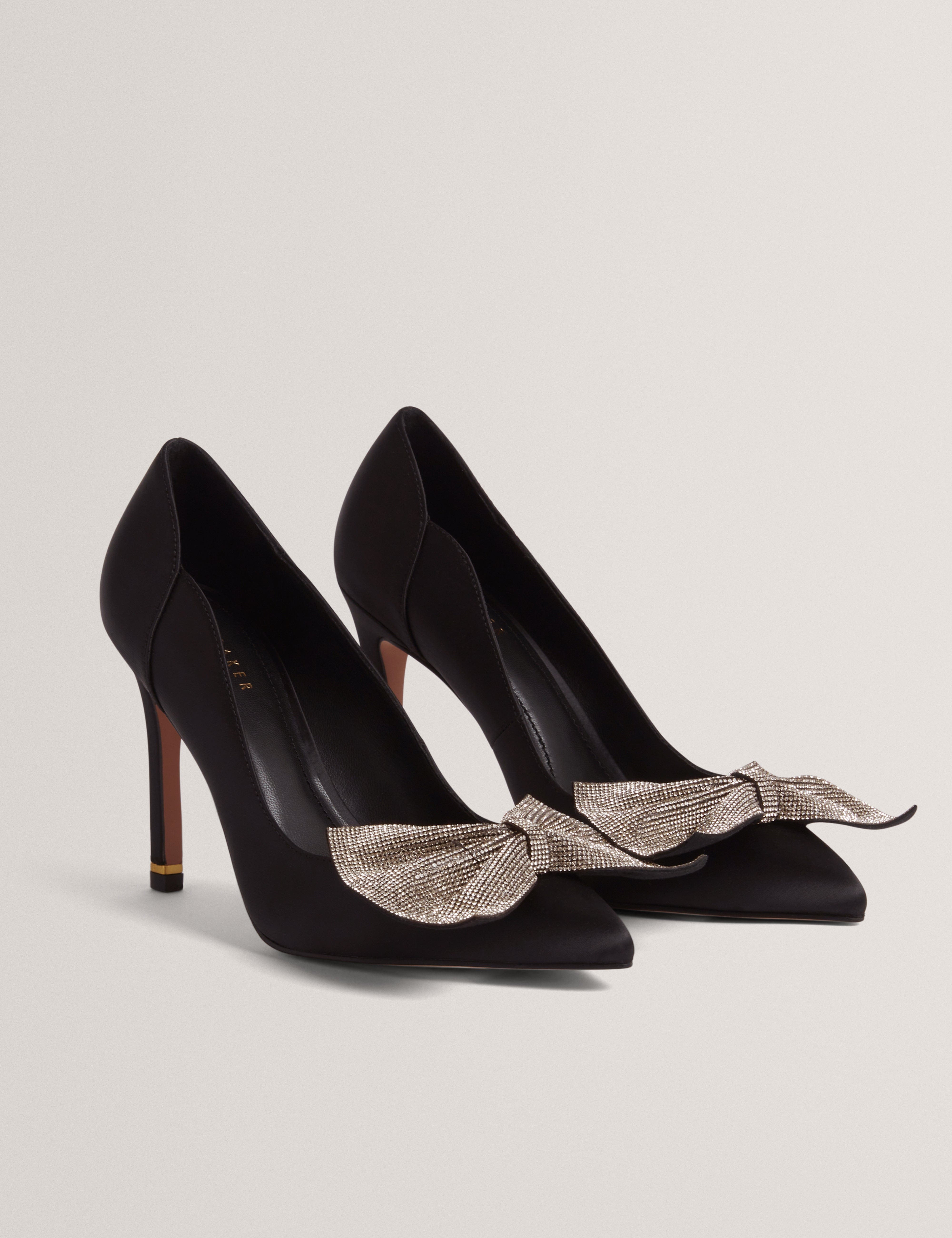 Ted Baker MOV Criisti Bow Embellished Heel Court Shoe Black