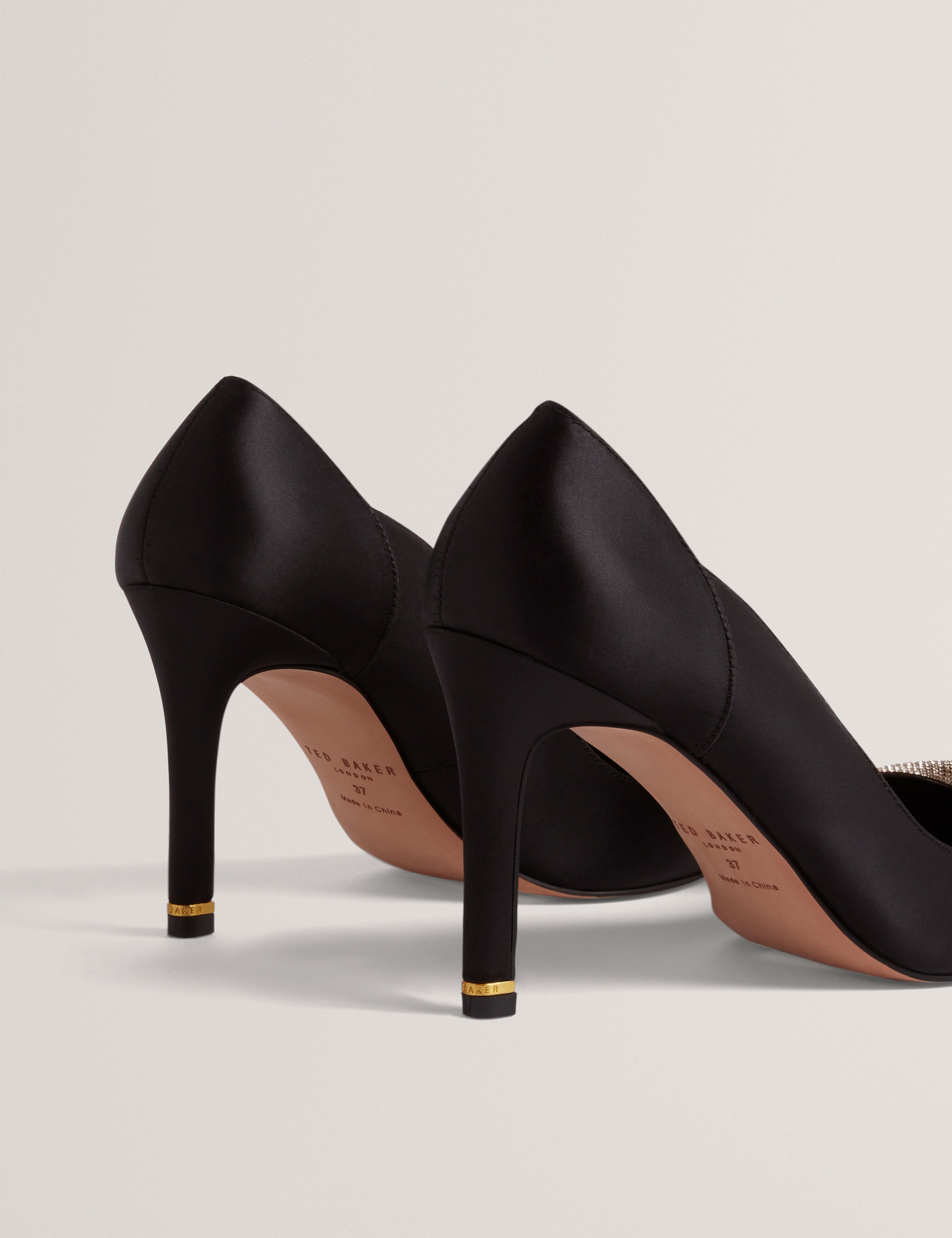 Ted Baker MOV Criisti Bow Embellished Heel Court Shoe Black