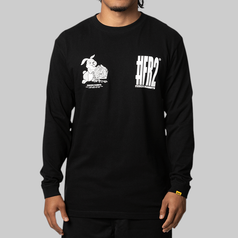 FR2 Rabbit With Shopping Cart Long Sleeve - Black