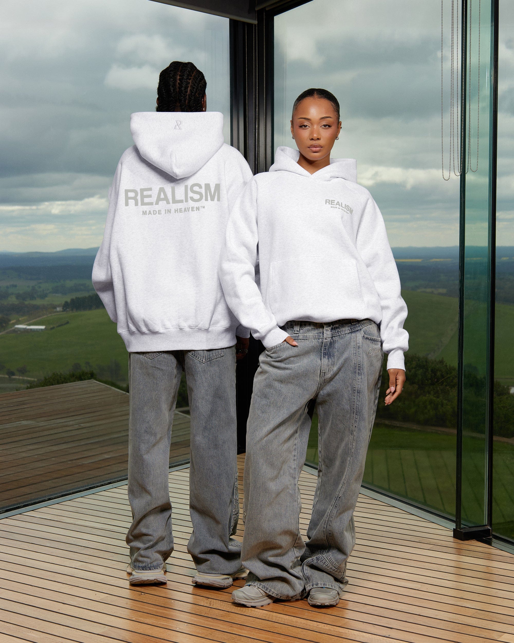 Realism SSS REALISM HEAVEN LOGO HOODIE SNOW MARLE