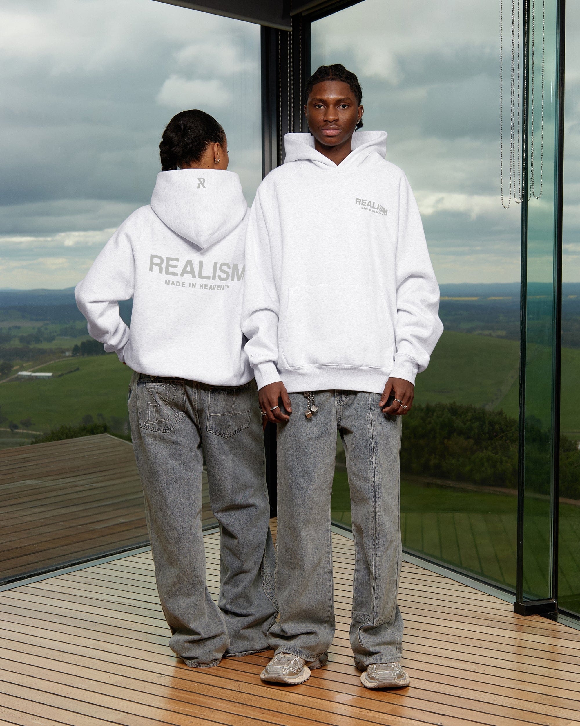 Realism SSS REALISM HEAVEN LOGO HOODIE SNOW MARLE