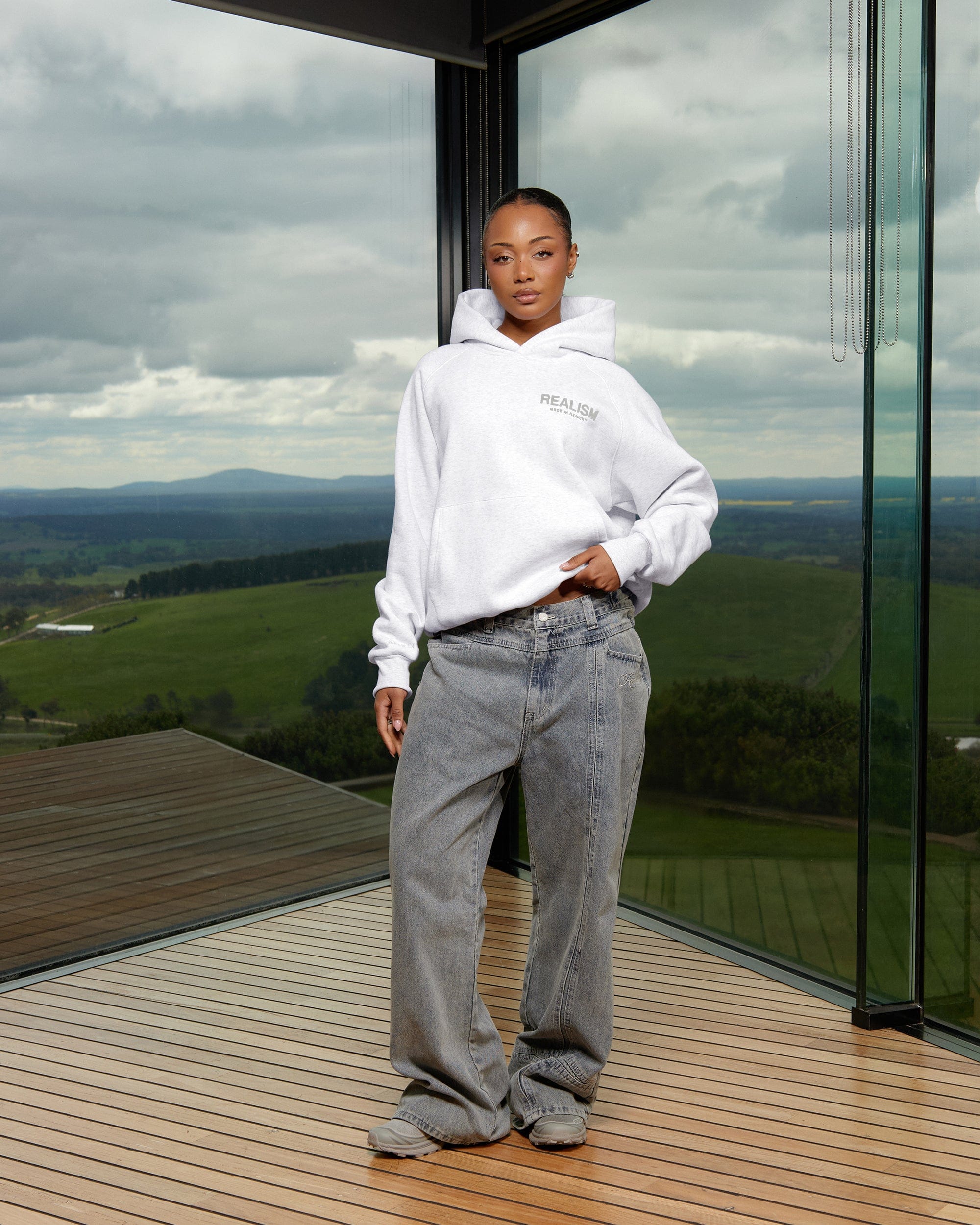 Realism SSS REALISM HEAVEN LOGO HOODIE SNOW MARLE