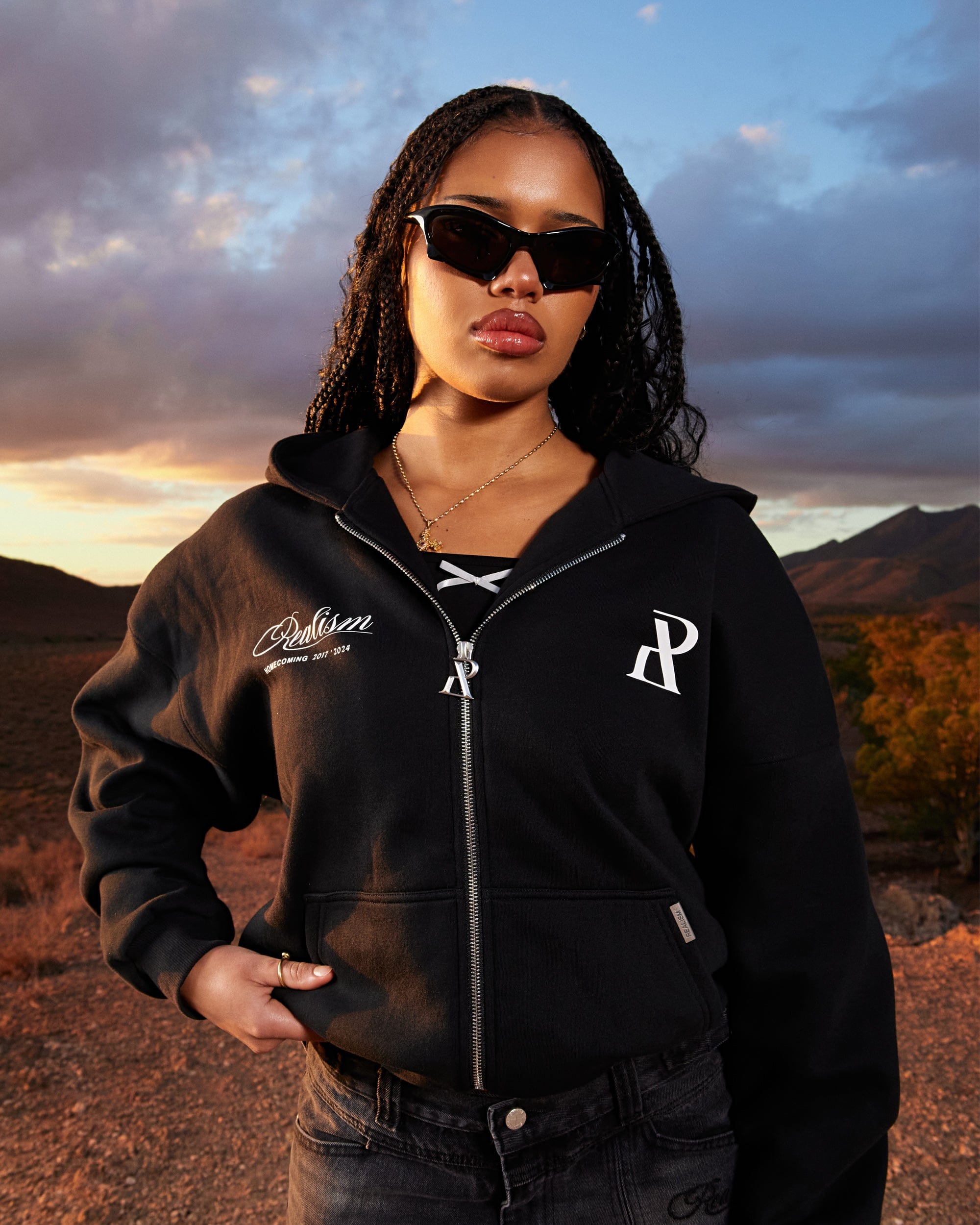 Realism SSS REALISM HOMECOMING ZIP HOODIE BLACK
