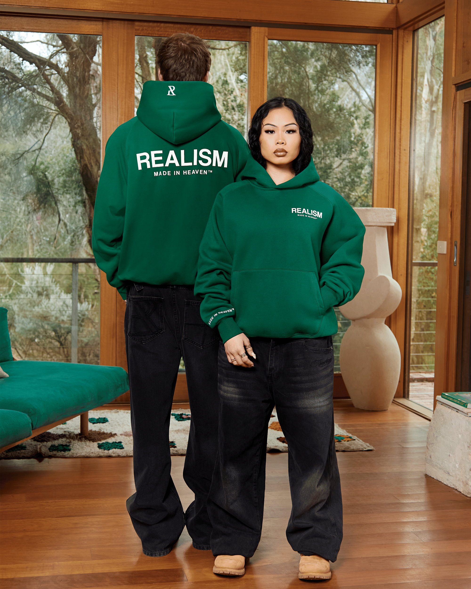 Realism SSS REALISM HEAVEN LOGO HOODIE PINE GREEN