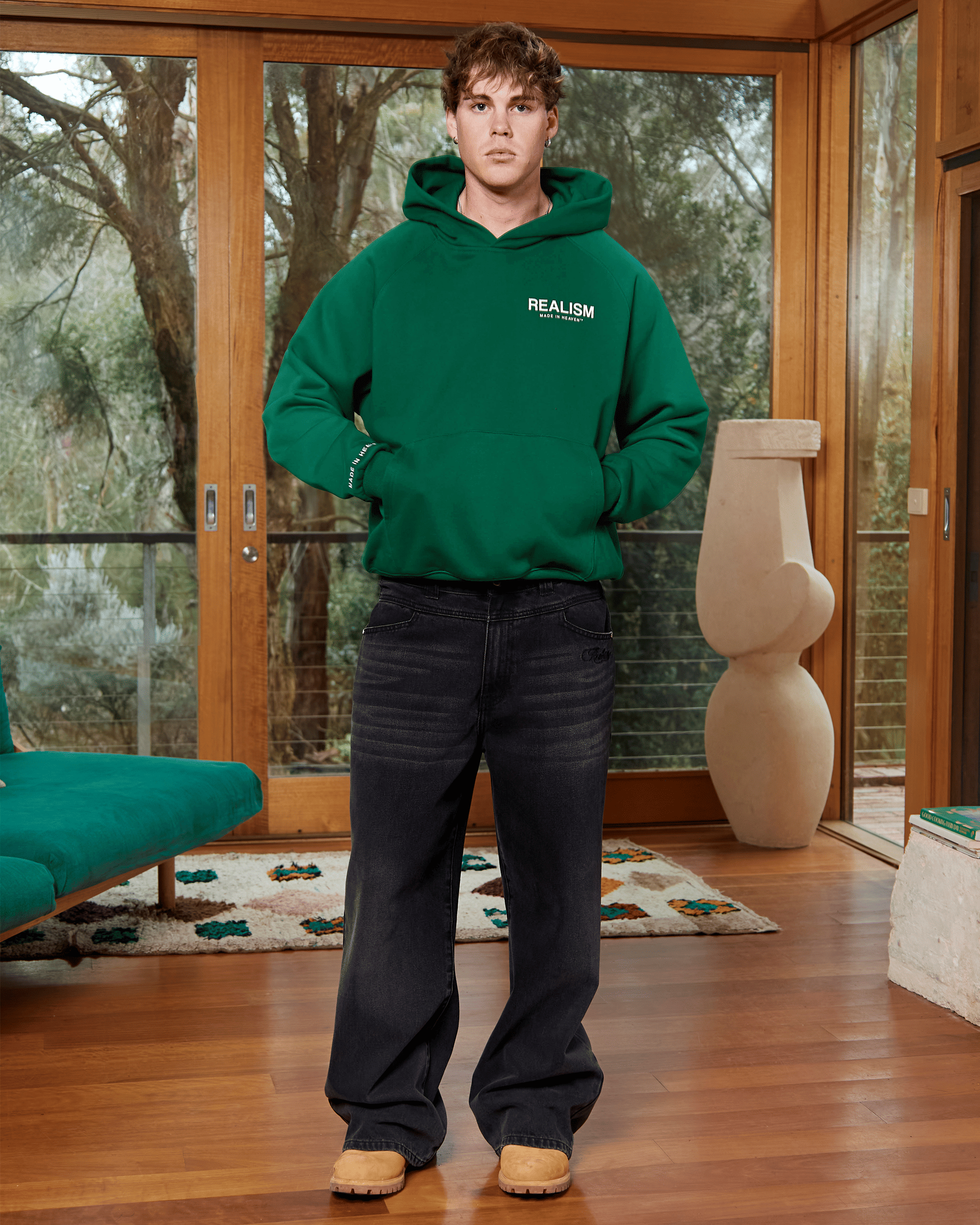 Realism SSS REALISM HEAVEN LOGO HOODIE PINE GREEN