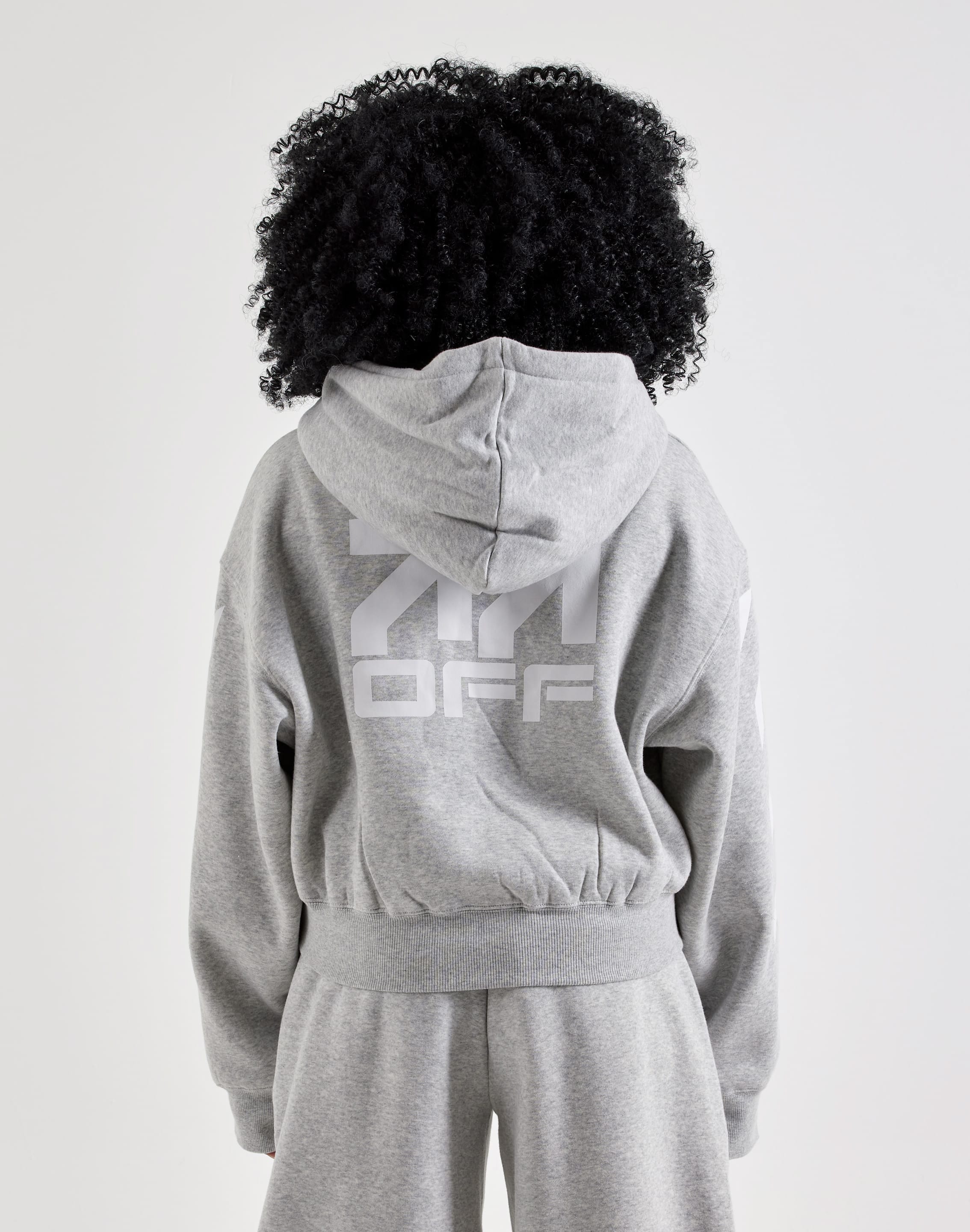 Off - White L/AB Cropped Fleece Hoodie