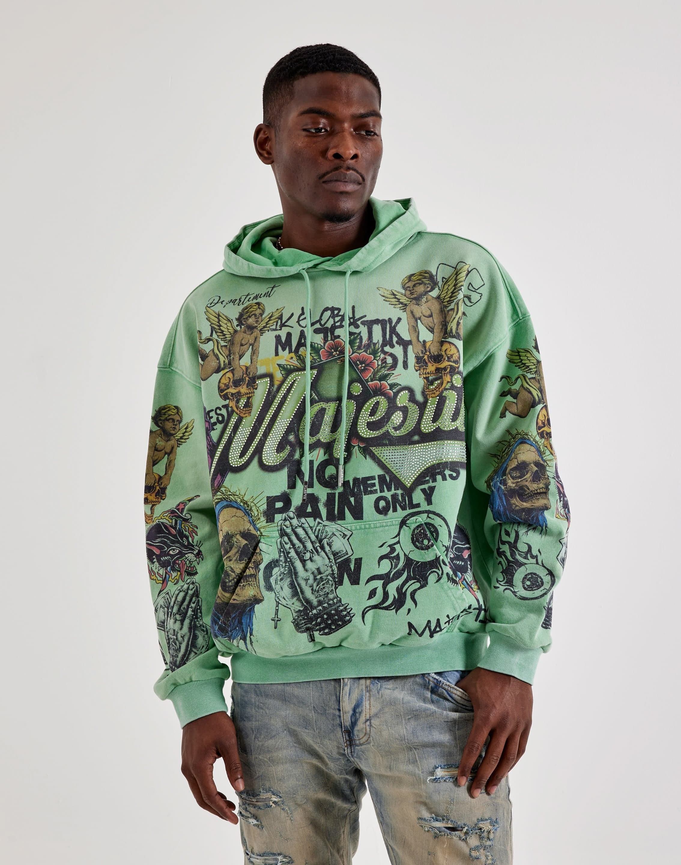 Majestik No Pain All - Over Graphic Hoodie