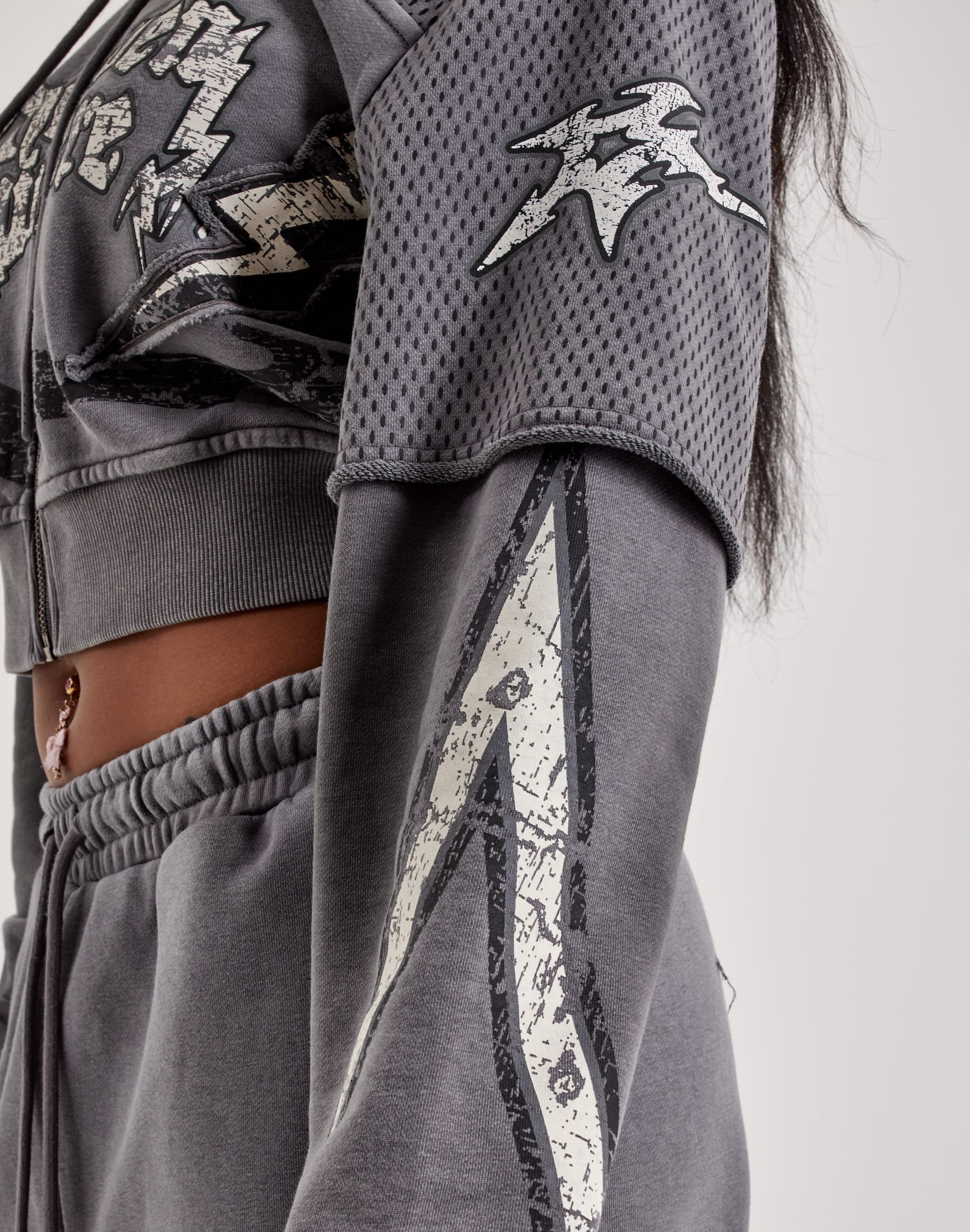 Smoke Rise Cropped Full - Zip Fleece Hoodie