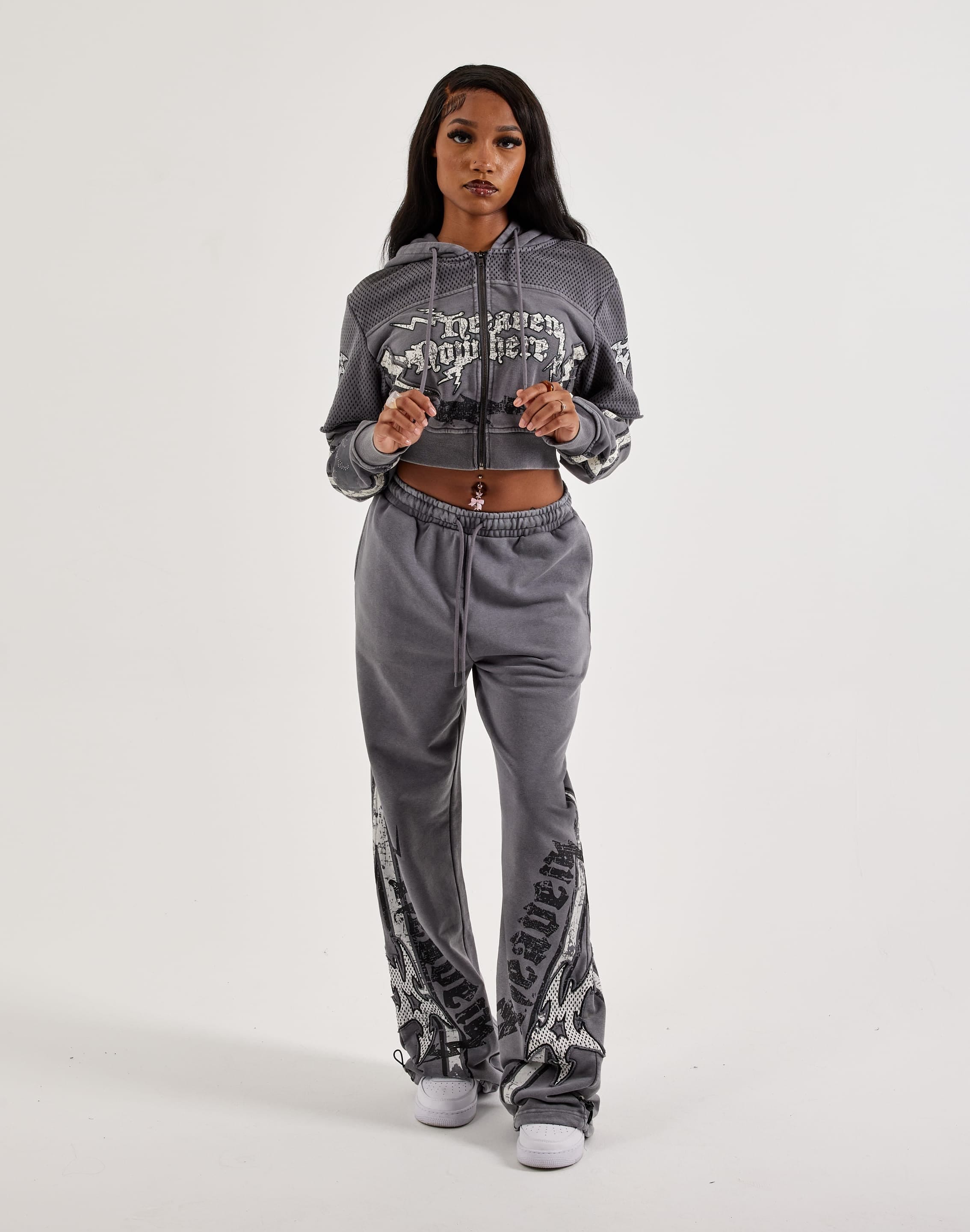 Smoke Rise Cropped Full - Zip Fleece Hoodie