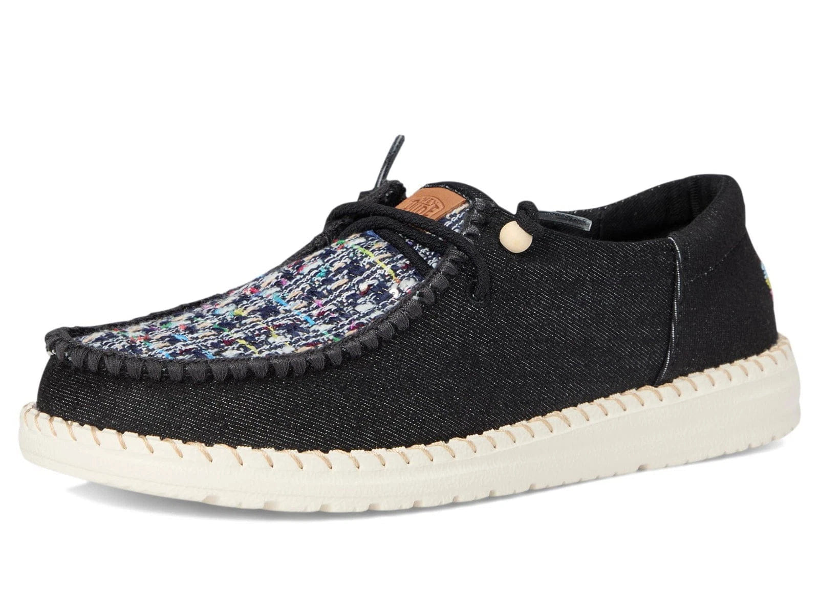Hey Dude Wendy Funk Crafted Tweed 44239 - 001 Women'sBlack Slip - On Shoes LIQ966