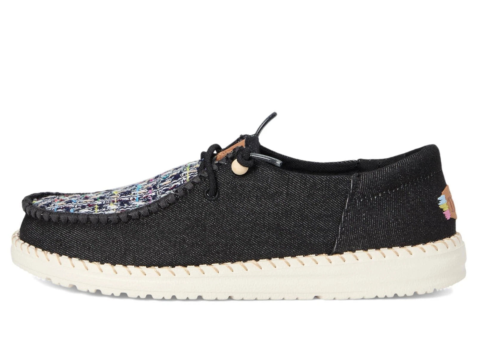 Hey Dude Wendy Funk Crafted Tweed 44239 - 001 Women'sBlack Slip - On Shoes LIQ966