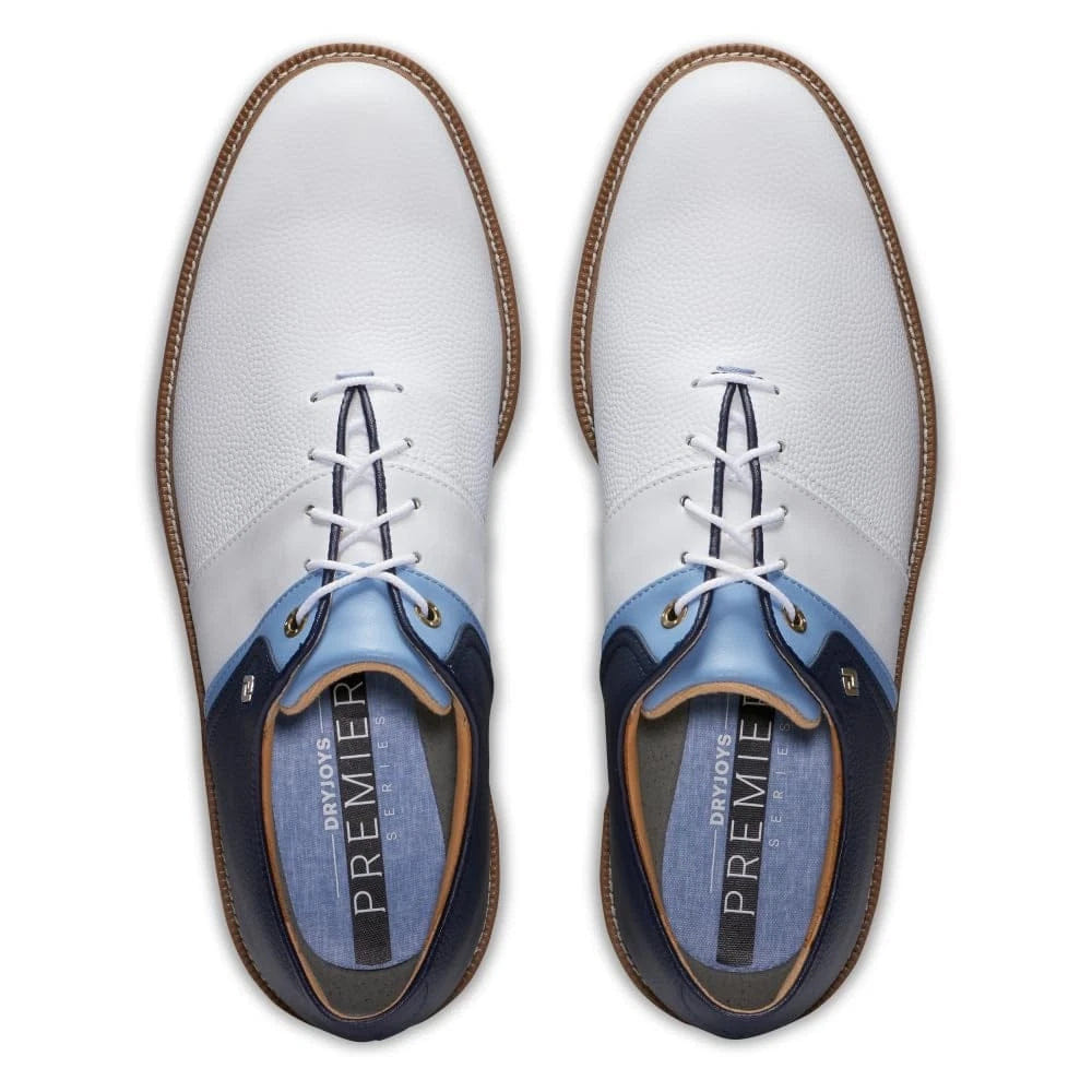 WHITE* FootJoy Premiere Series 54398 Sneakers Men's White Leather Golf Shoes LIQ1103