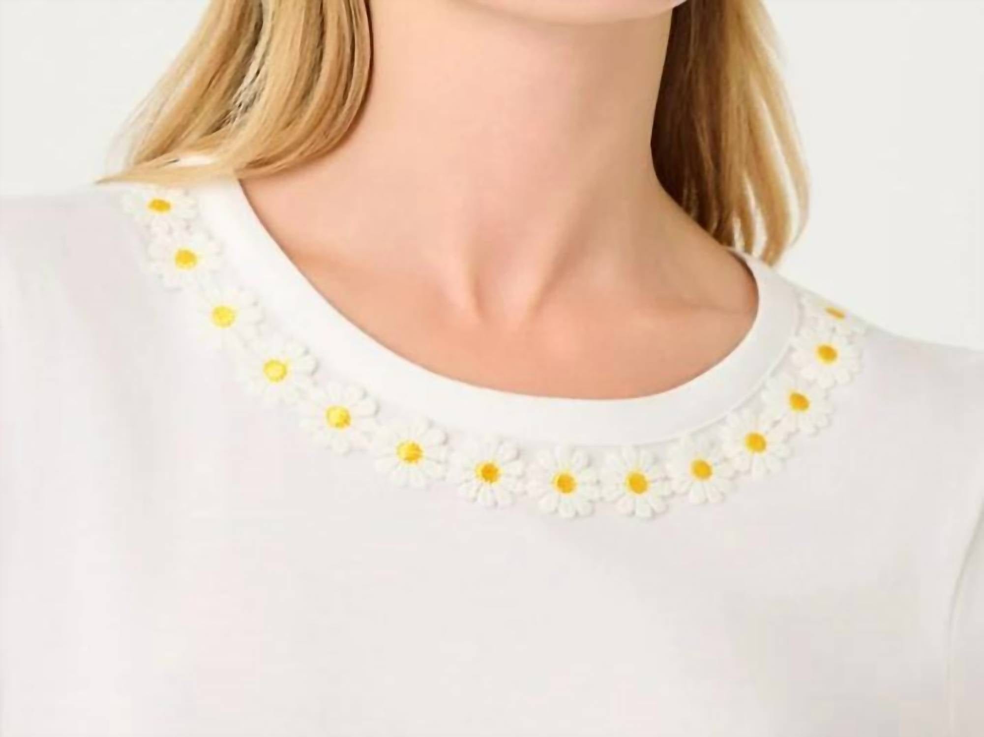 WHITE* Clairmont Trimmed Knit Top In White