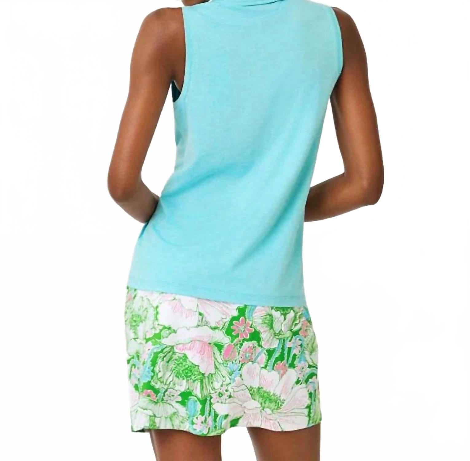 Polo Dune Upf 50+ Sleeveless Polo In Heathered Capri Blue