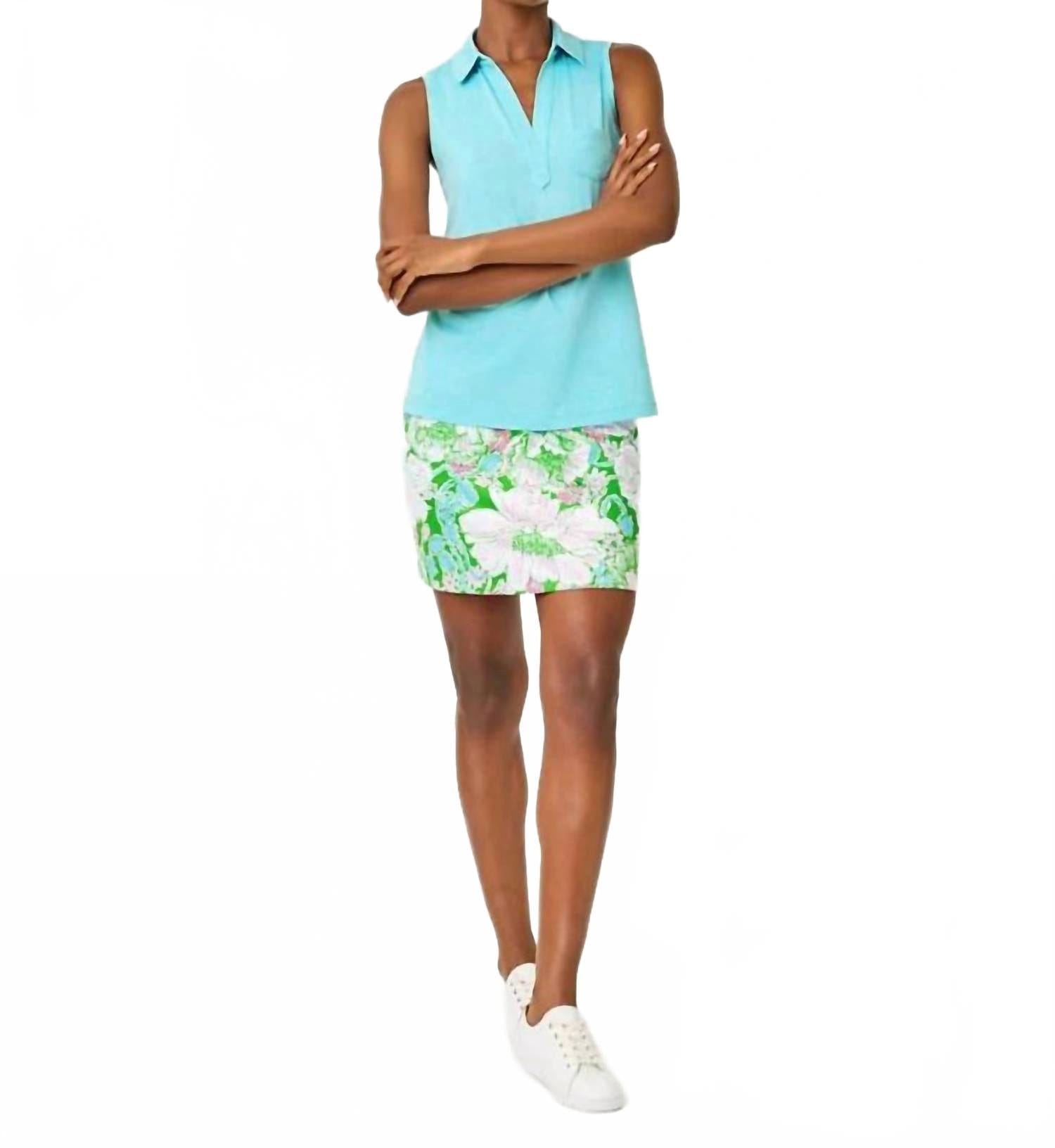 Polo Dune Upf 50+ Sleeveless Polo In Heathered Capri Blue