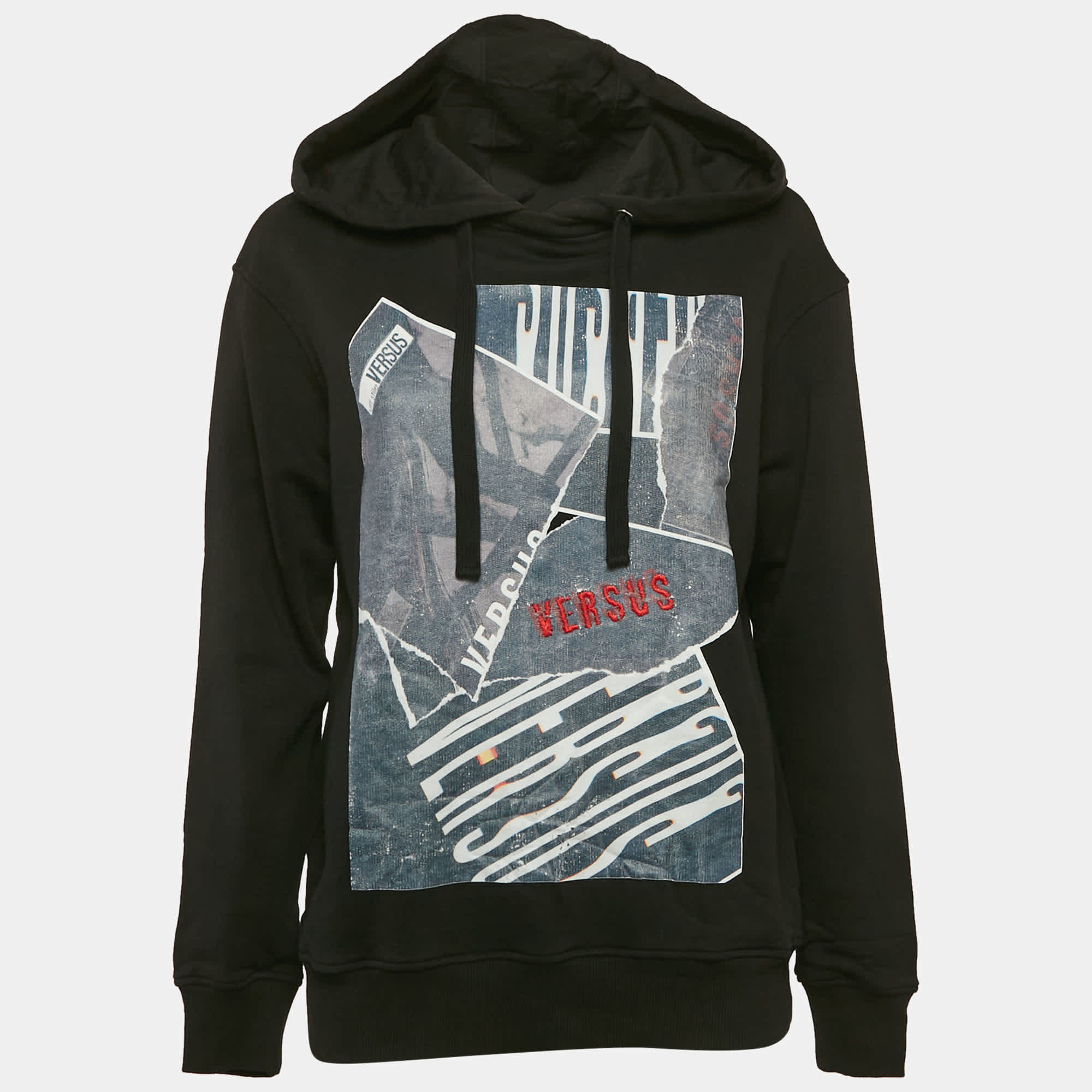 Versus Versace x Zayn Black Printed Cotton Knit Hoodie