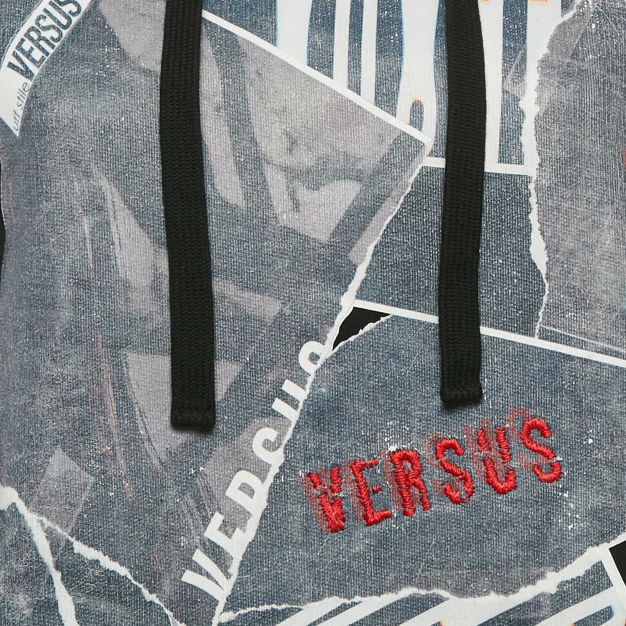 Versus Versace x Zayn Black Printed Cotton Knit Hoodie