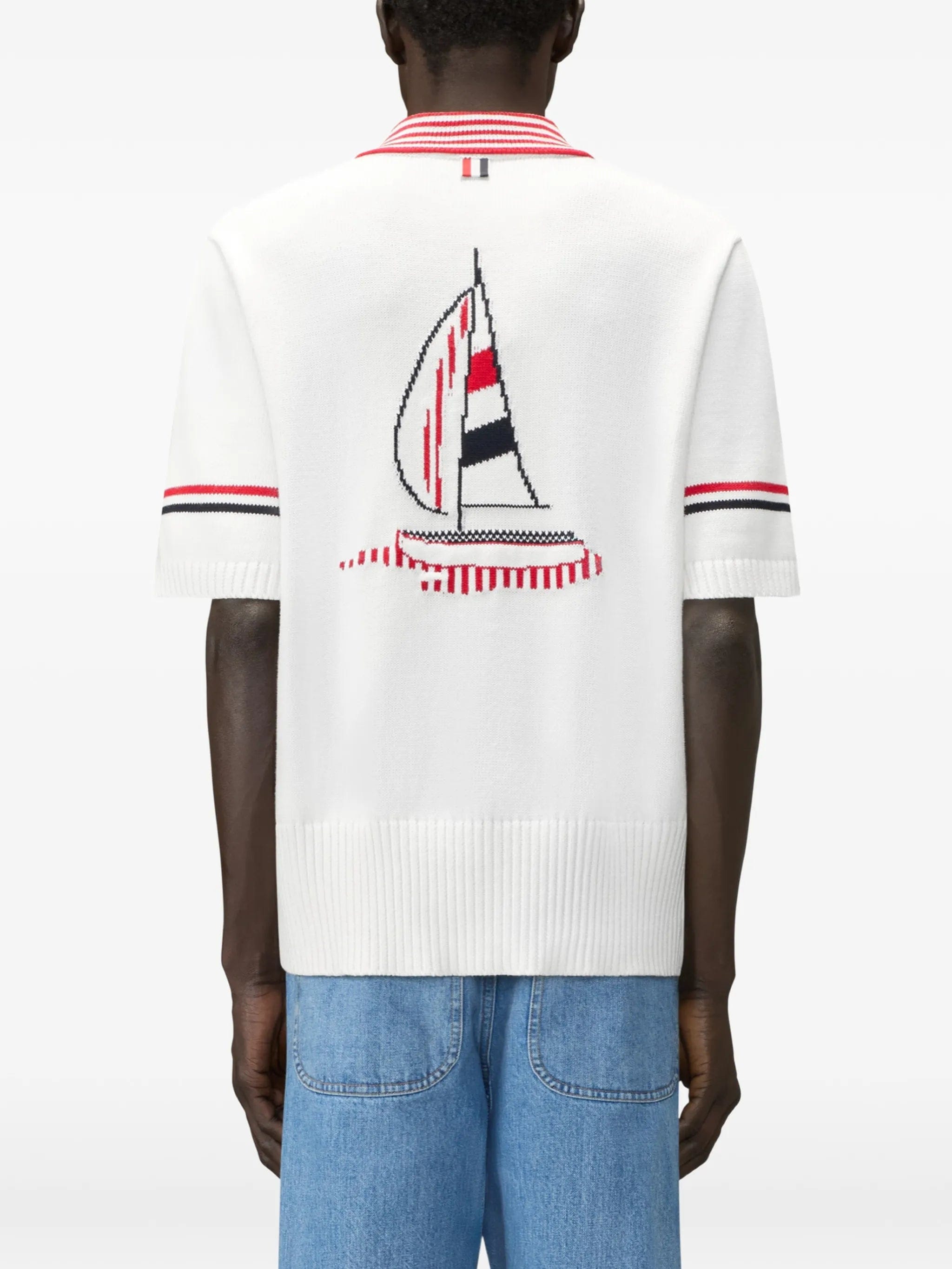 Thom Browne RWB Armband sailboat polo shirt