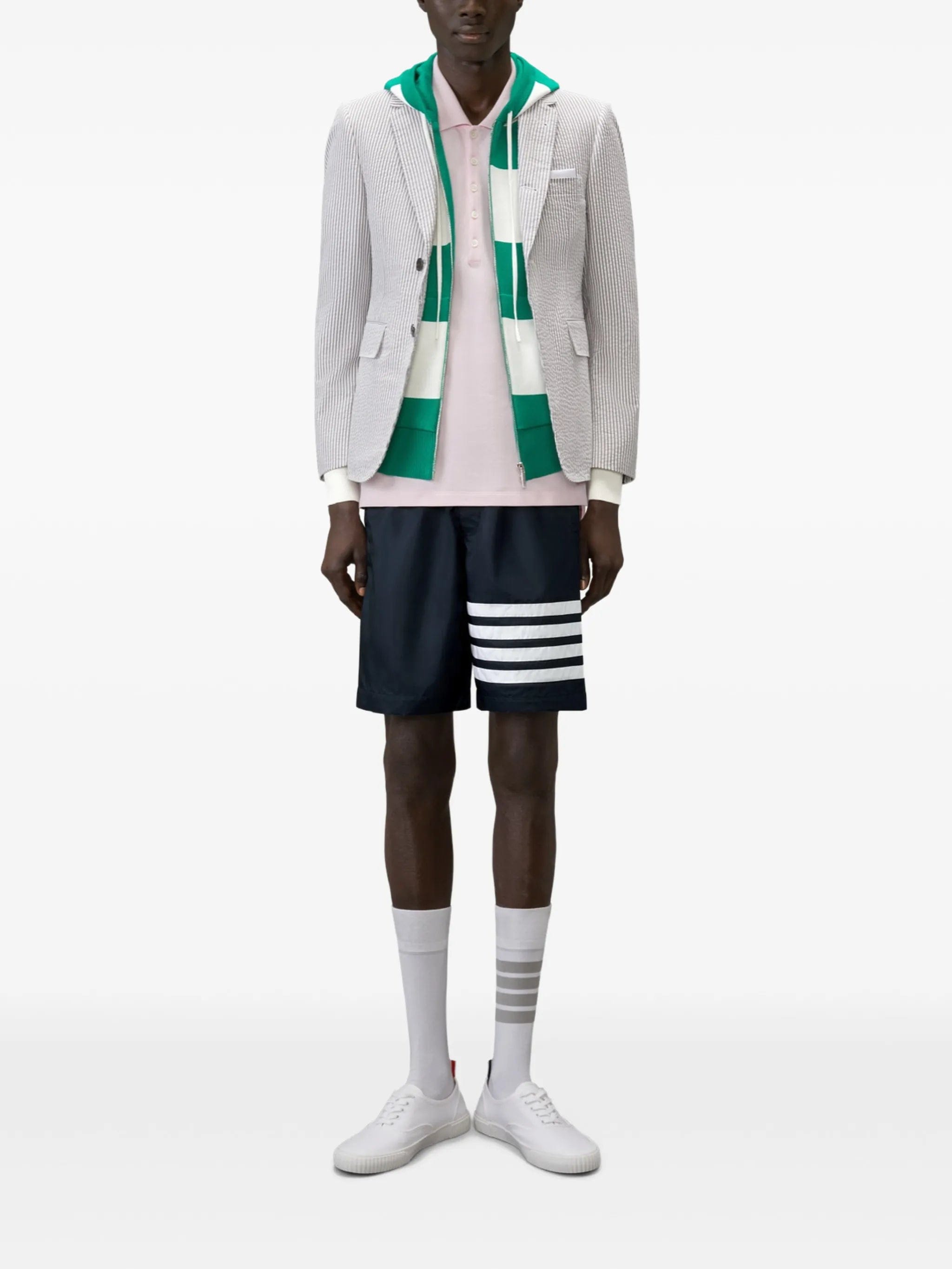Thom Browne ripstop 4 - Bar track shorts