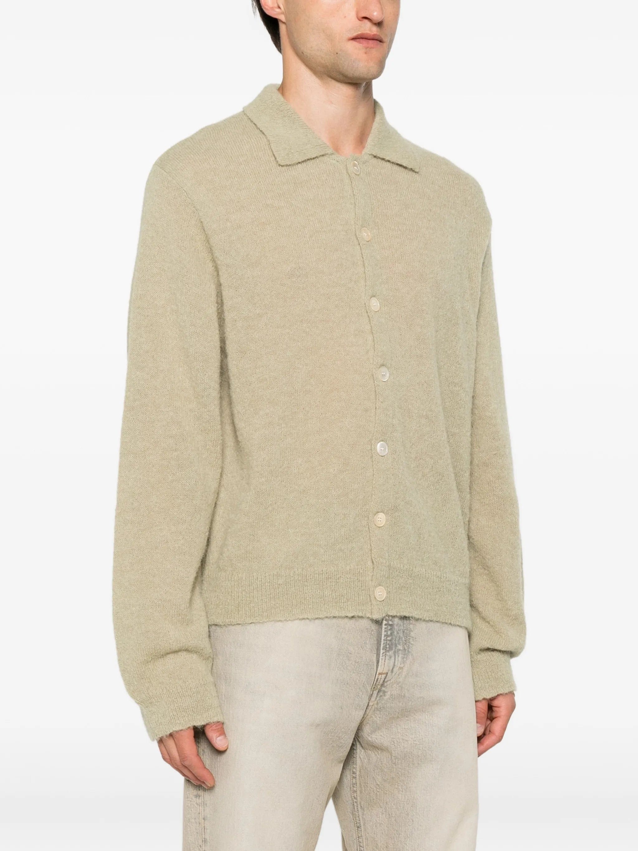 OUR Legacy Evening fuzzy alpaca polo shirt