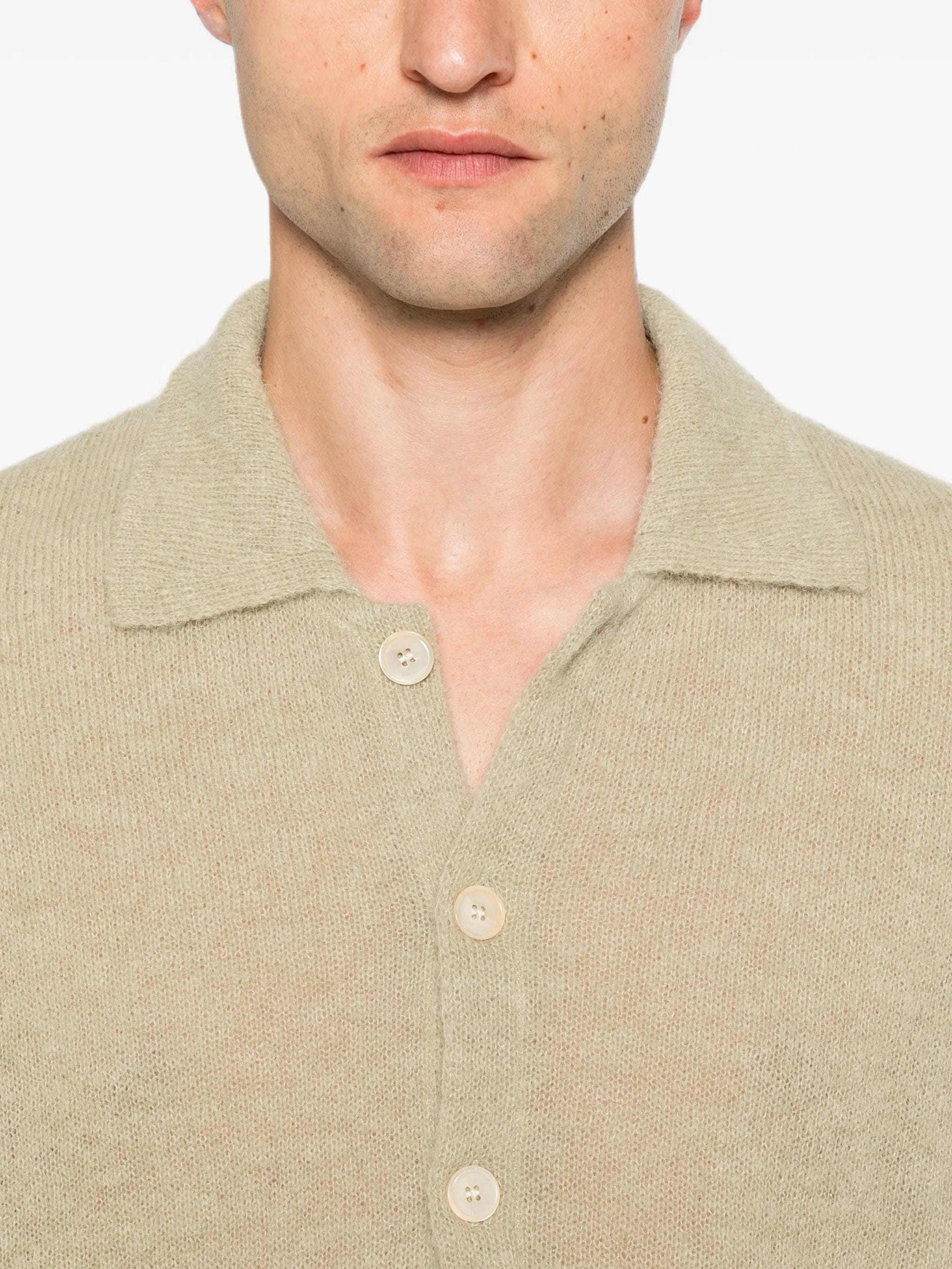 OUR Legacy Evening fuzzy alpaca polo shirt