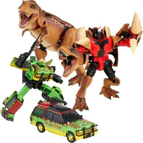 Hasbro Jurassic Park Transformers Mash - Up Tyrannocon Rex and Autobot JP93 Set