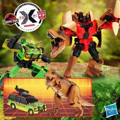 Hasbro Jurassic Park Transformers Mash - Up Tyrannocon Rex and Autobot JP93 Set