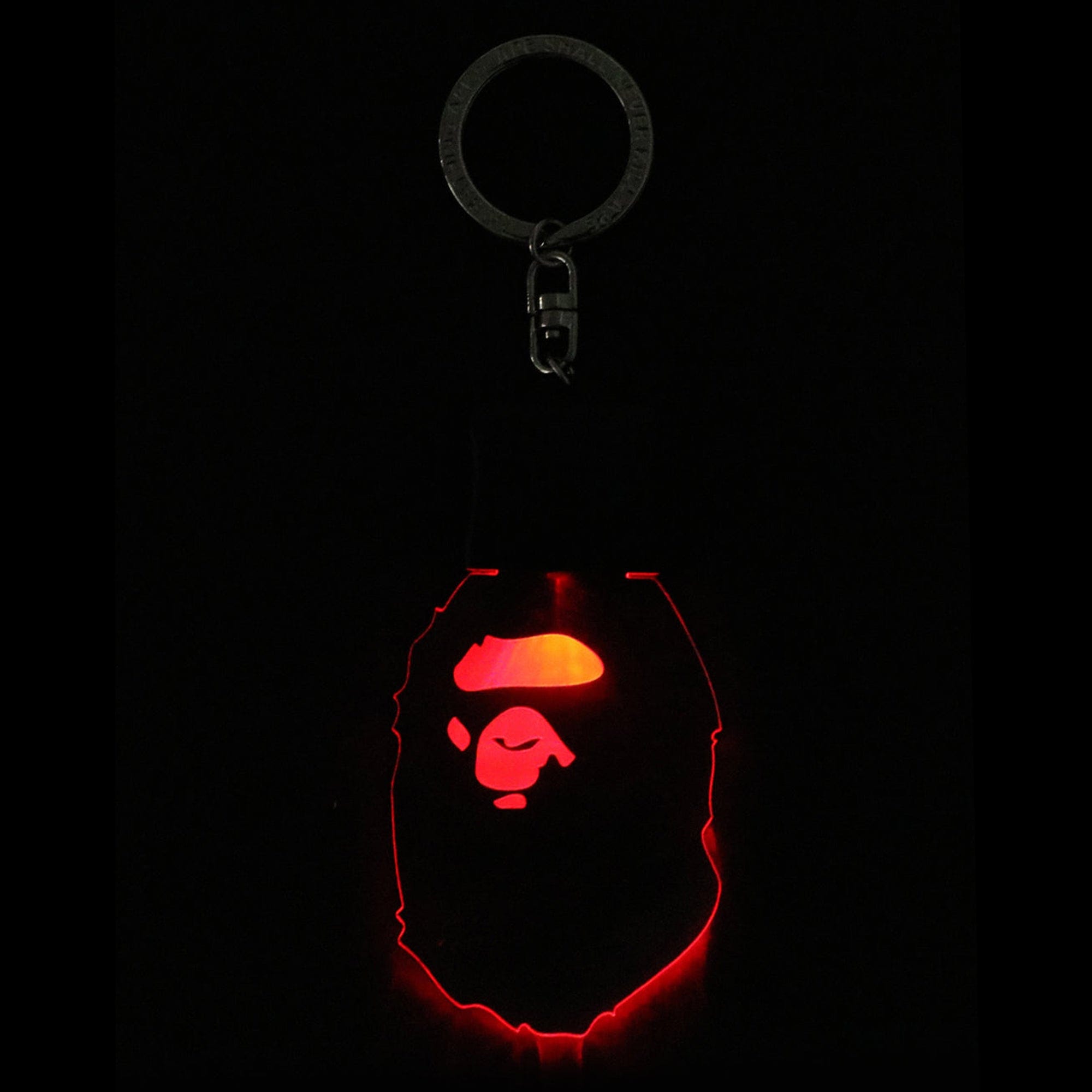 A Bathing Ape Ape Head Led Keychain - Clear