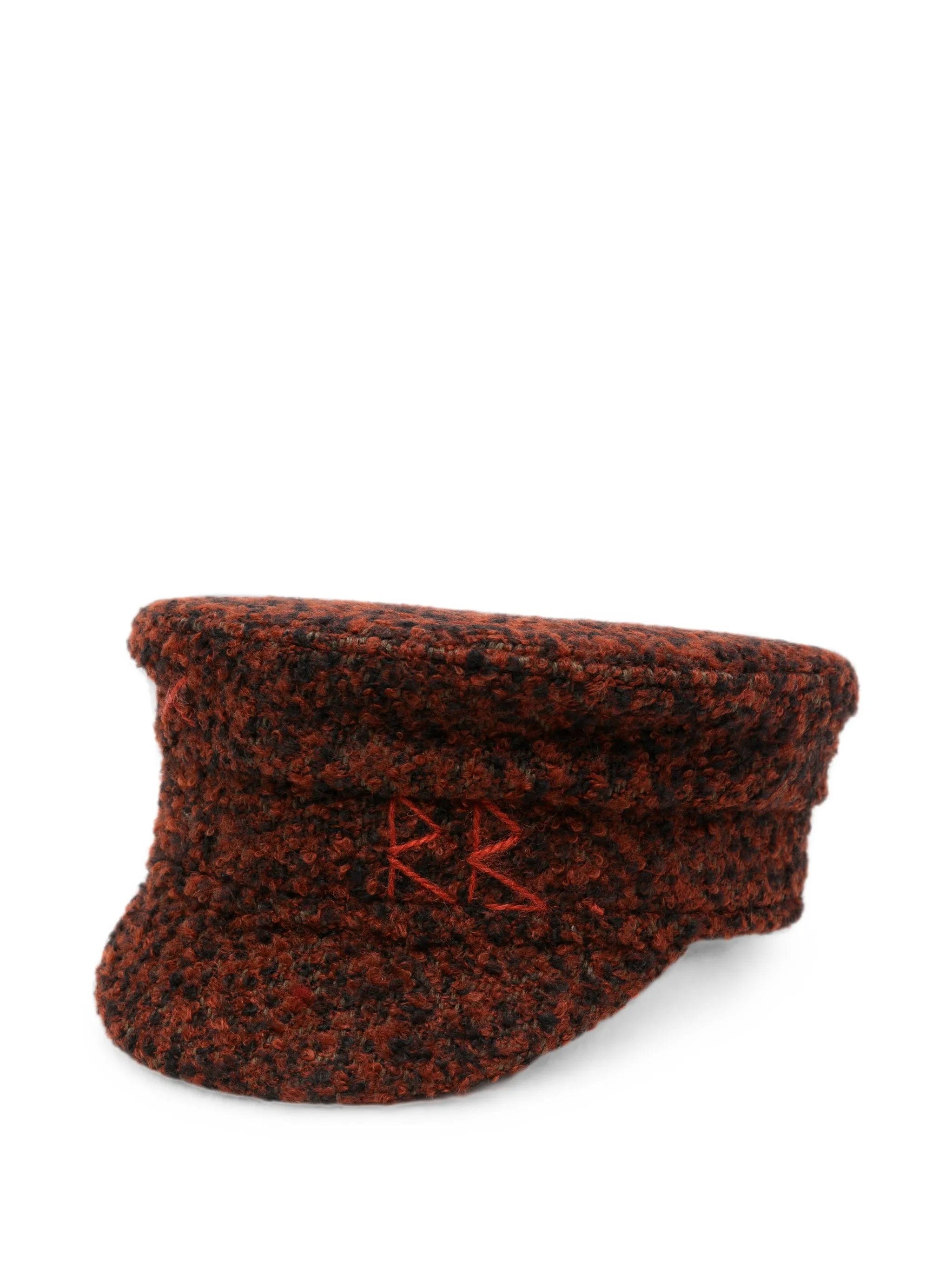 Ruslan Baginskiy logo - embroidered bouclé baker boy hat