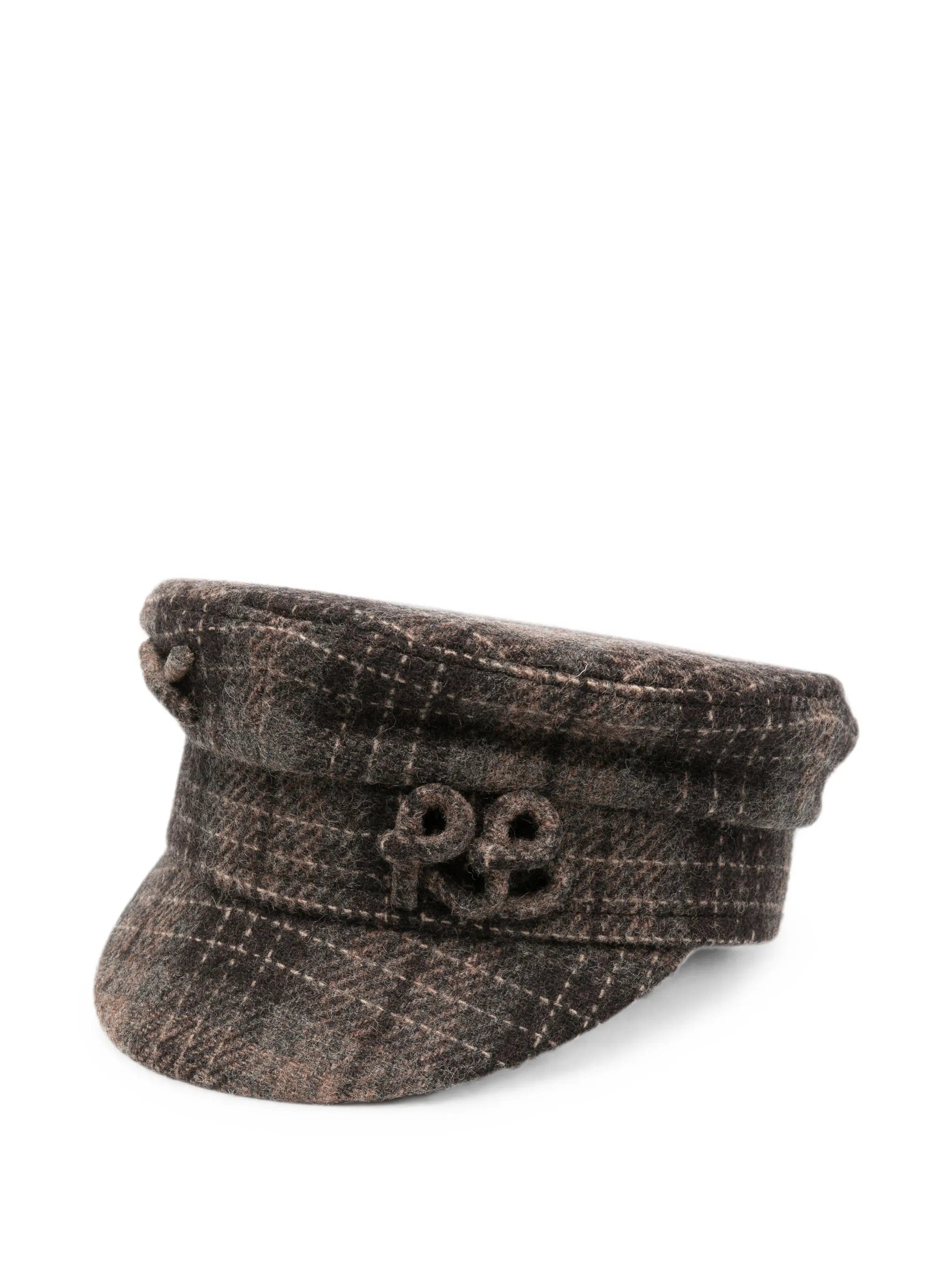 Ruslan Baginskiy check - print logo - embroidered baker boy hat