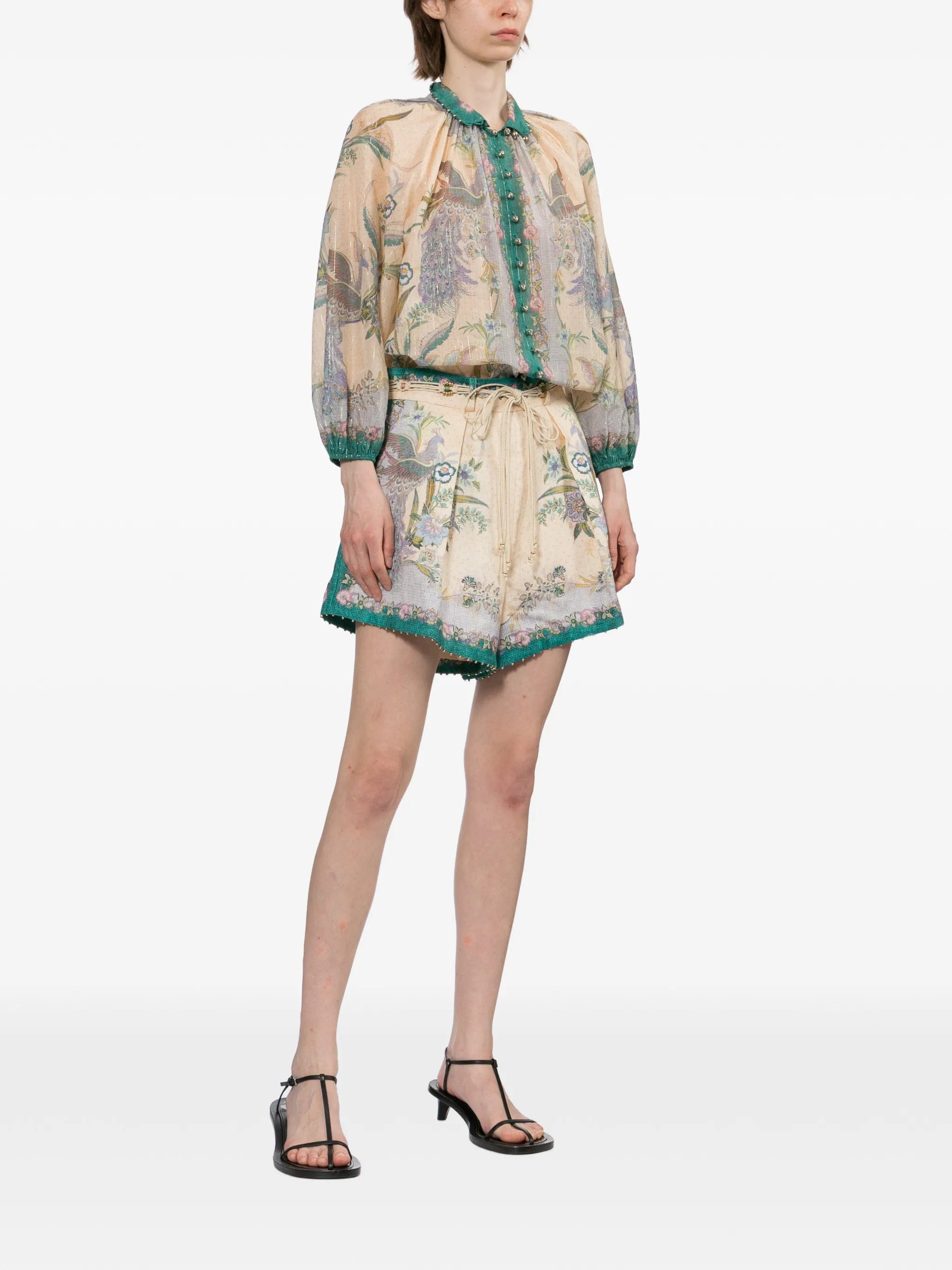 Zimmermann jewel - button high - collar blouse