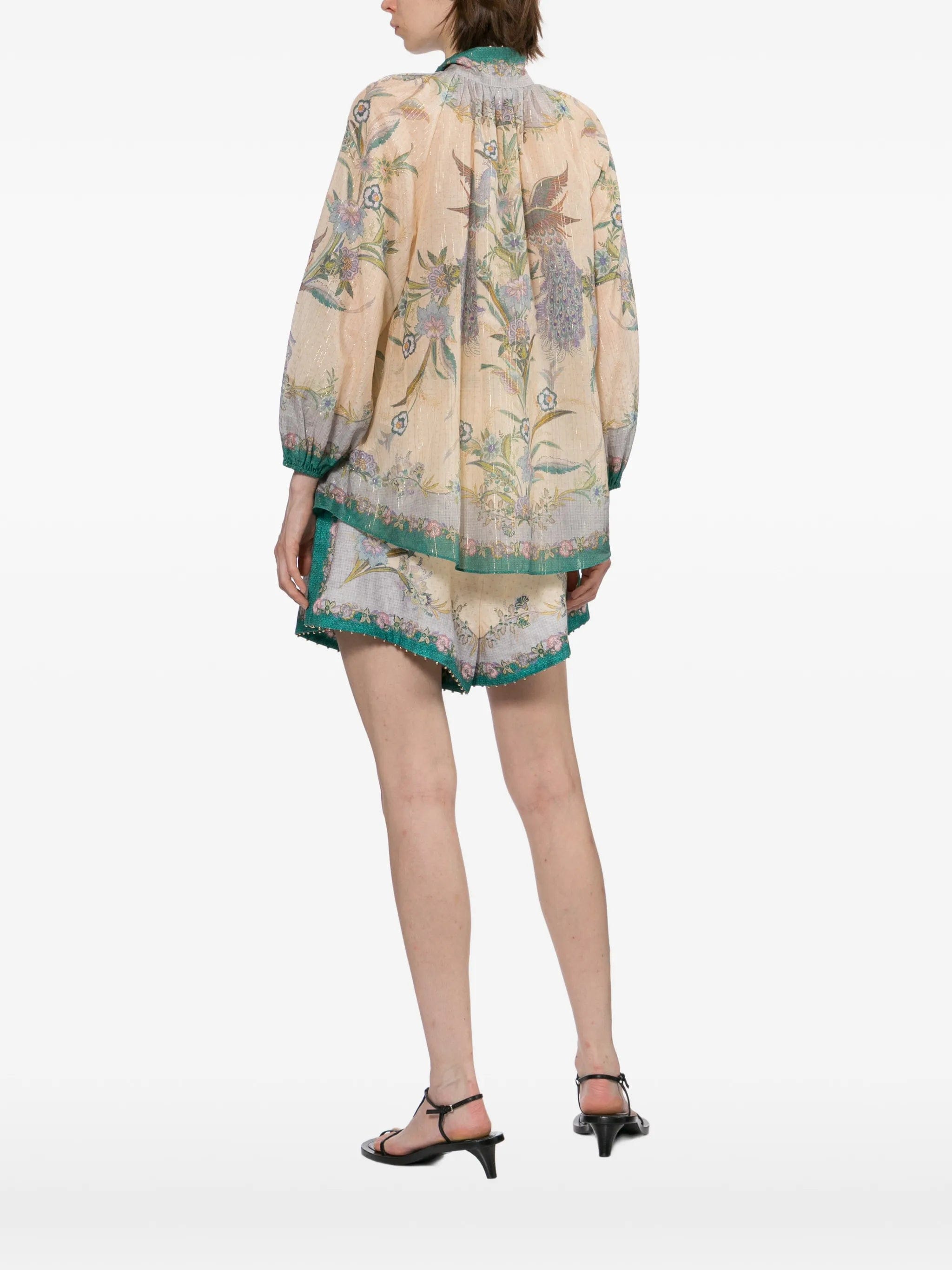 Zimmermann jewel - button high - collar blouse