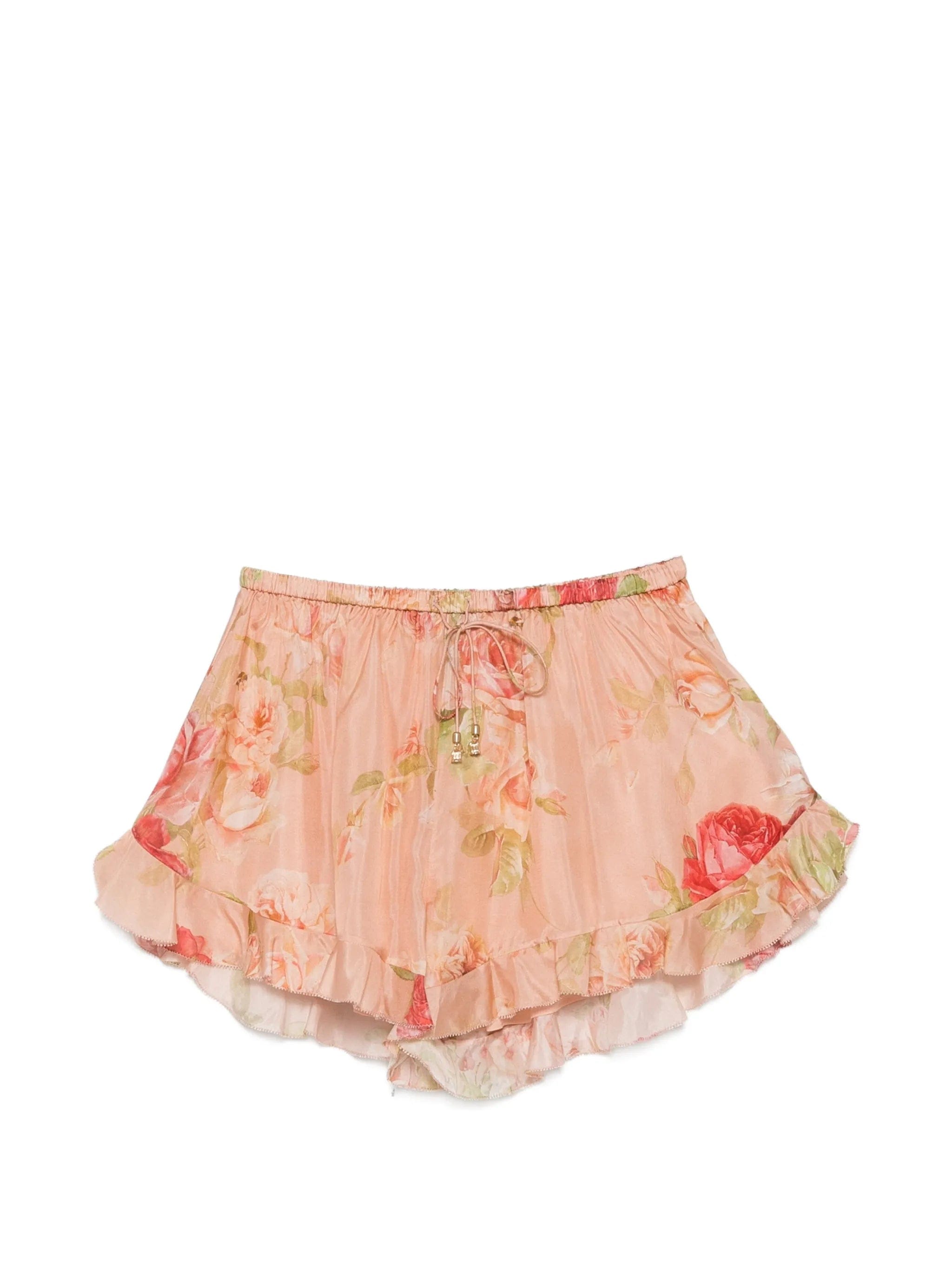 Zimmermann floral - print ruffled shorts