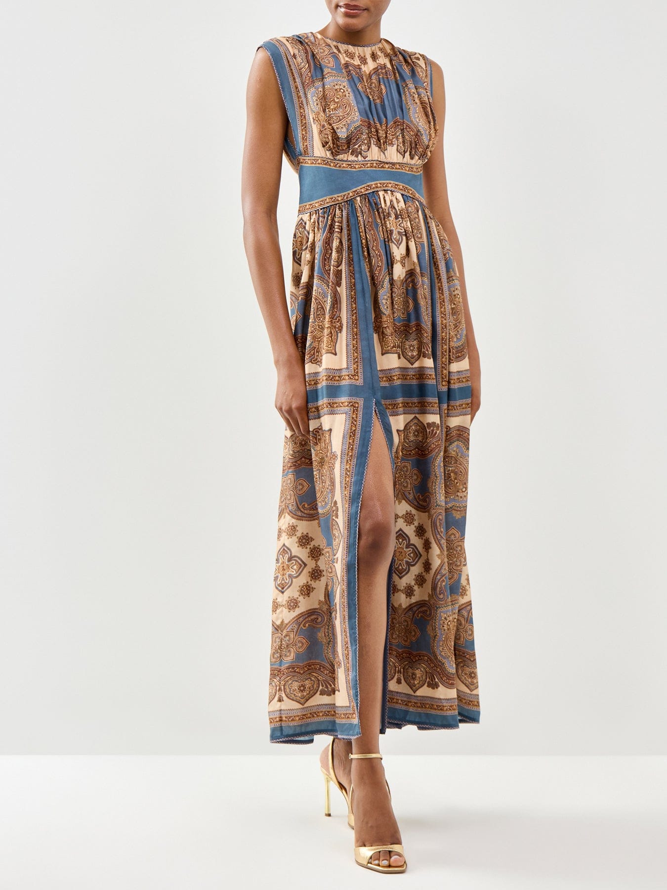Zimmermann Mahon Waisted Silk Maxi Dress Multi