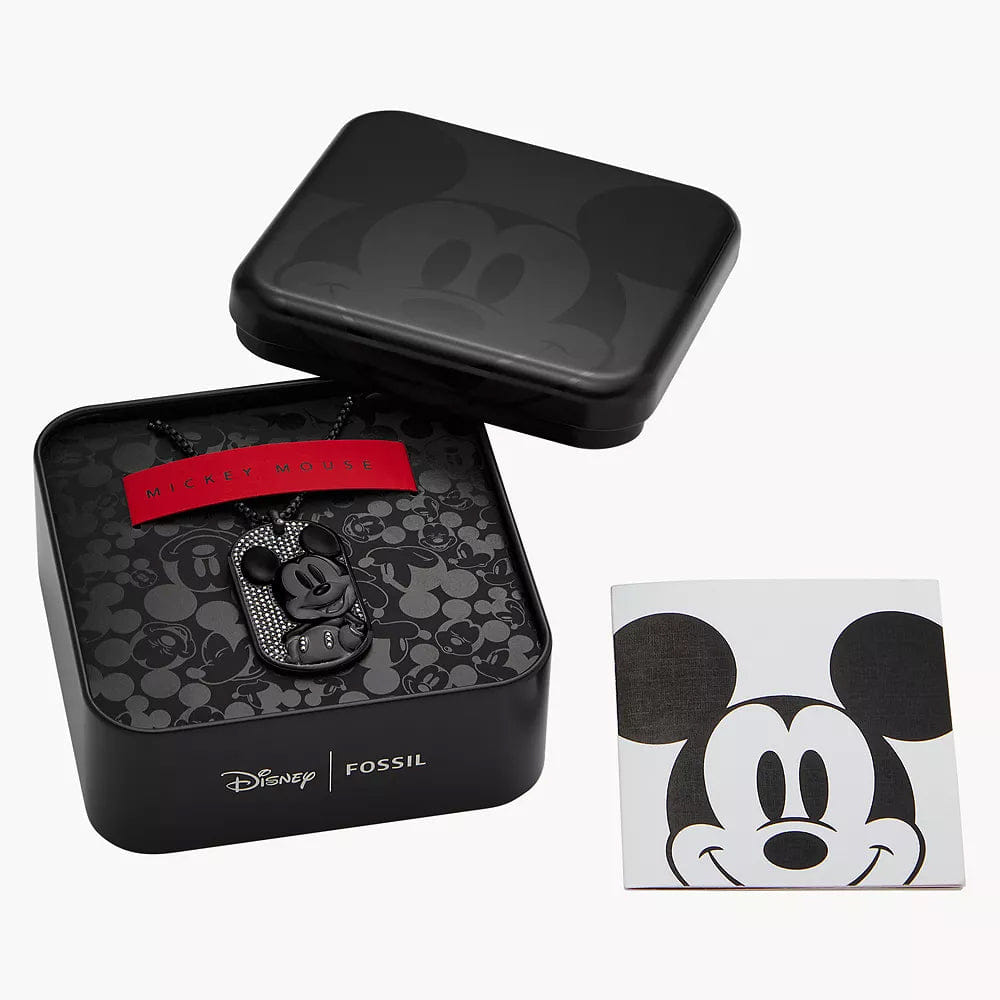 Fossil DISNEY FOSSIL SPECIAL EDITION BLACK STAINLESS STEEL TAG NECKLACE