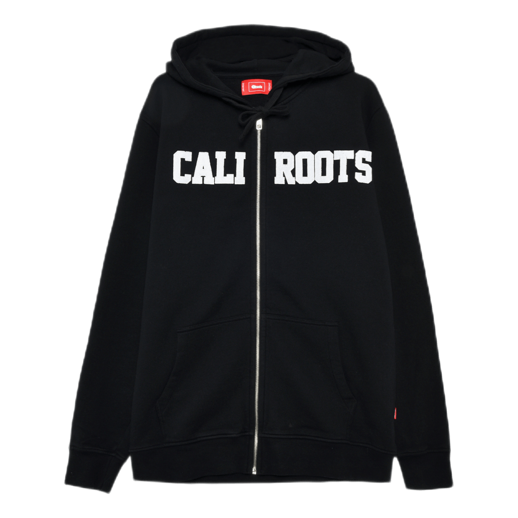 Logo Felt Logo Zip Hoodie Black