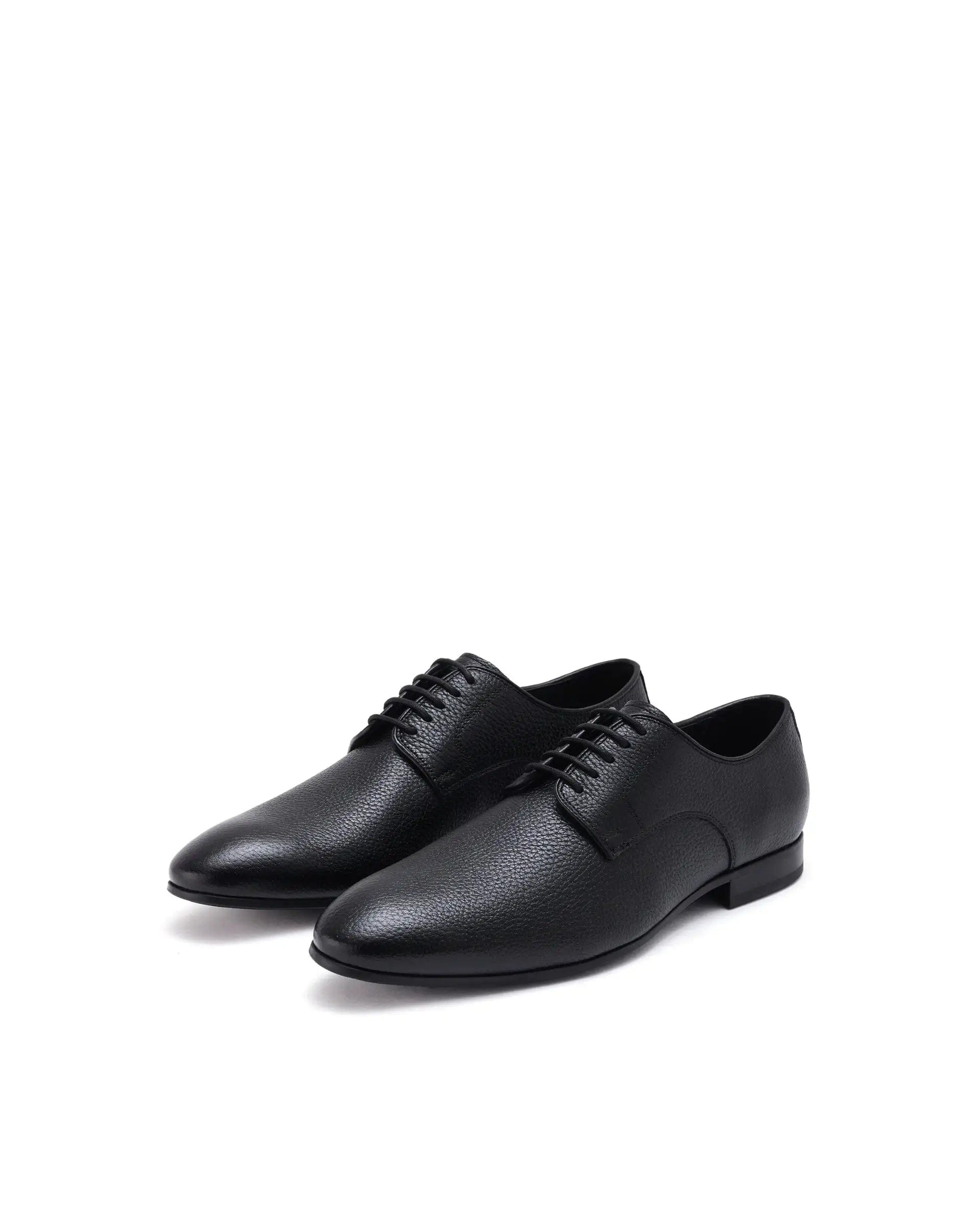 RAREZ Rare Rabbit Men Wolve Black Milled Leather Derby Style Lace - Up Formal Shoes