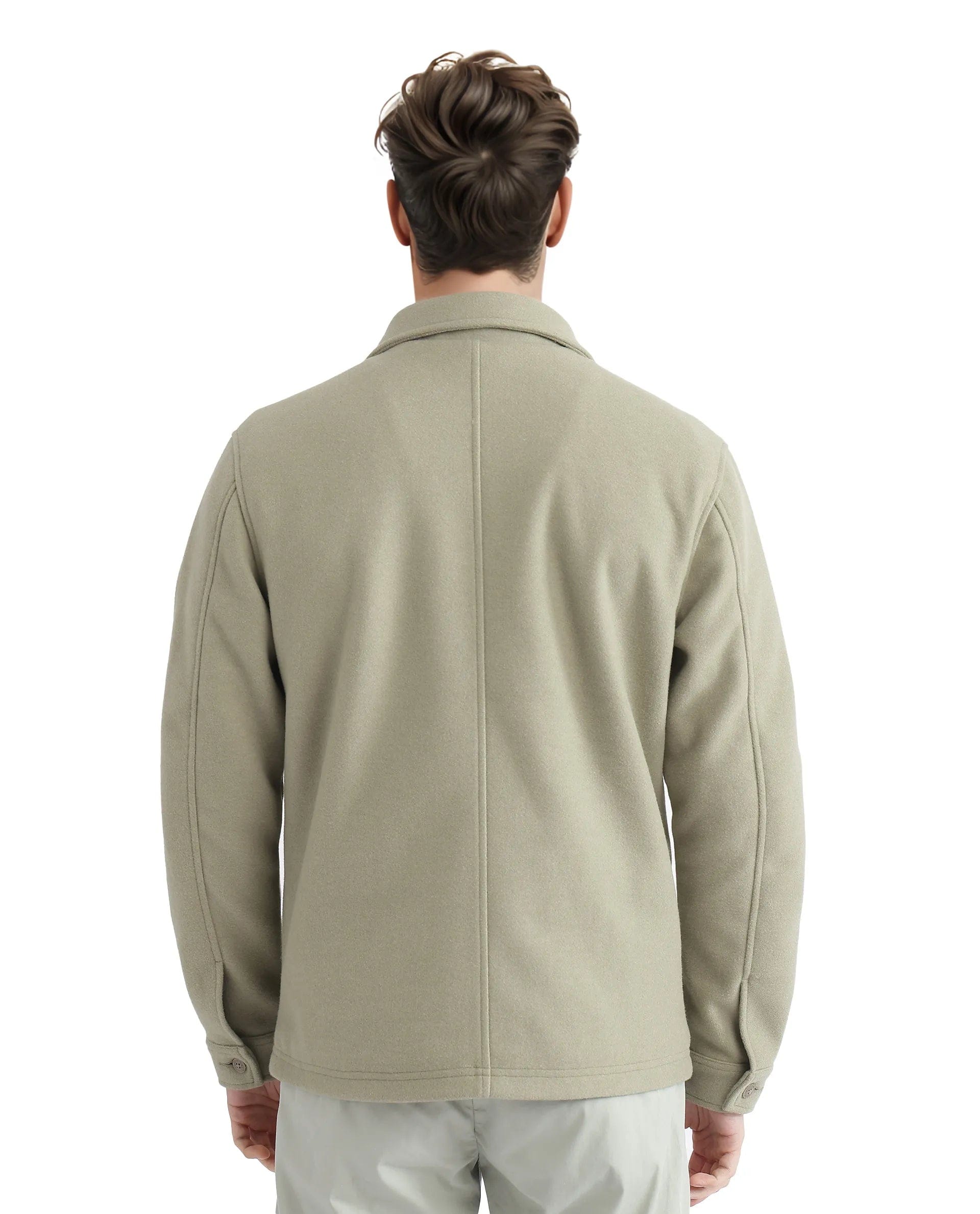 RARE Rabbit Men's Tweeder - 2 Pastel Green Polyester Blend Plain Relaxed Fit Full Sleeve Spread Collar Jacket
