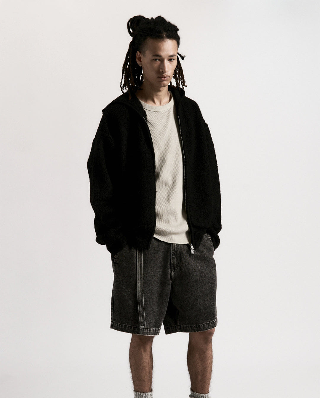 Beach Brains - Knit Zip Hood - Boiled Black