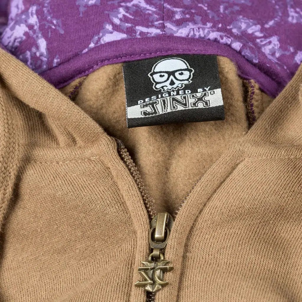 JINX StarCraft II - Zerg Carapace Zip - up Hoodie (Brown / Purple) - J!NX