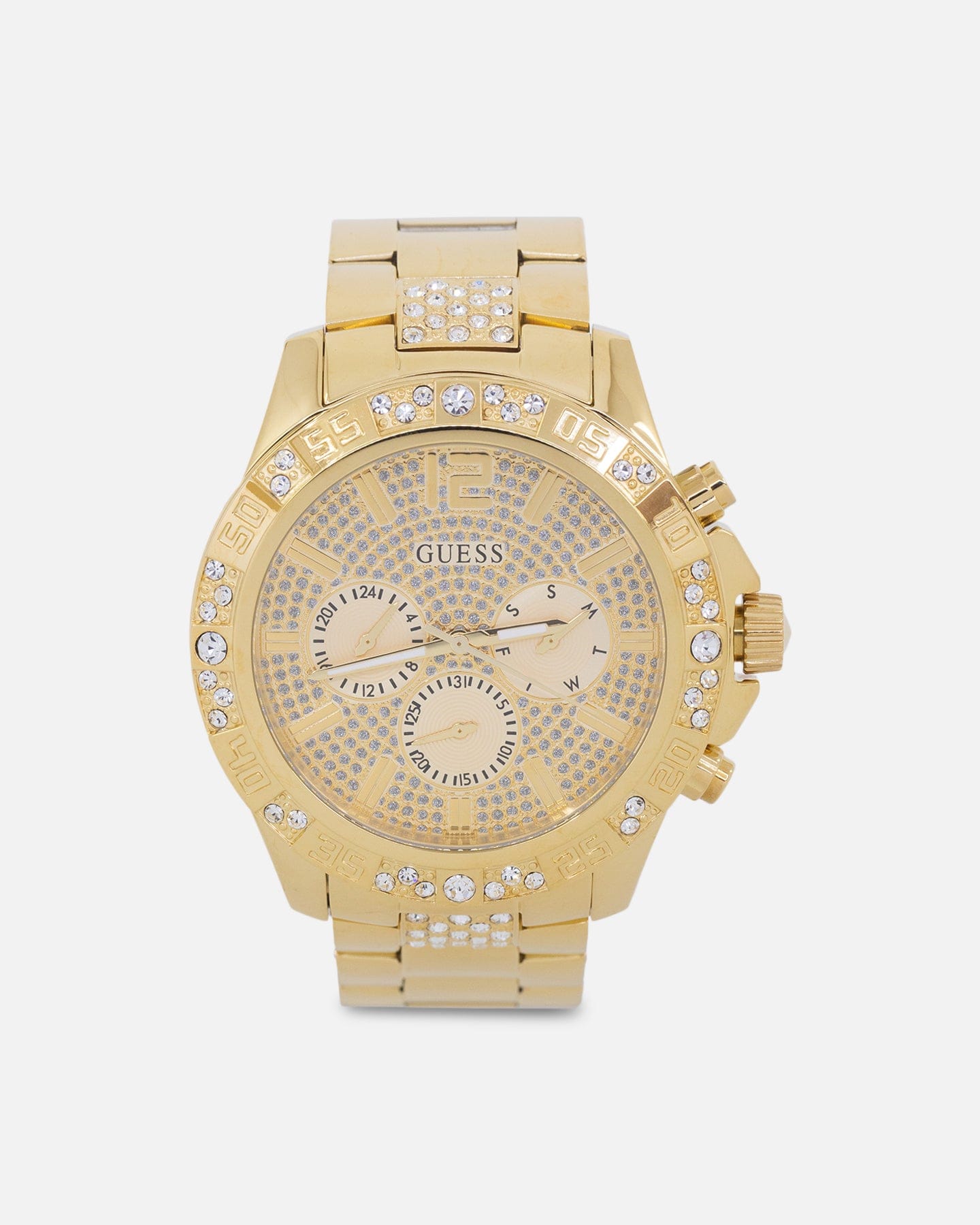 GUESS Mainline Majestic Crystal Gold Bracelet Watch Gold