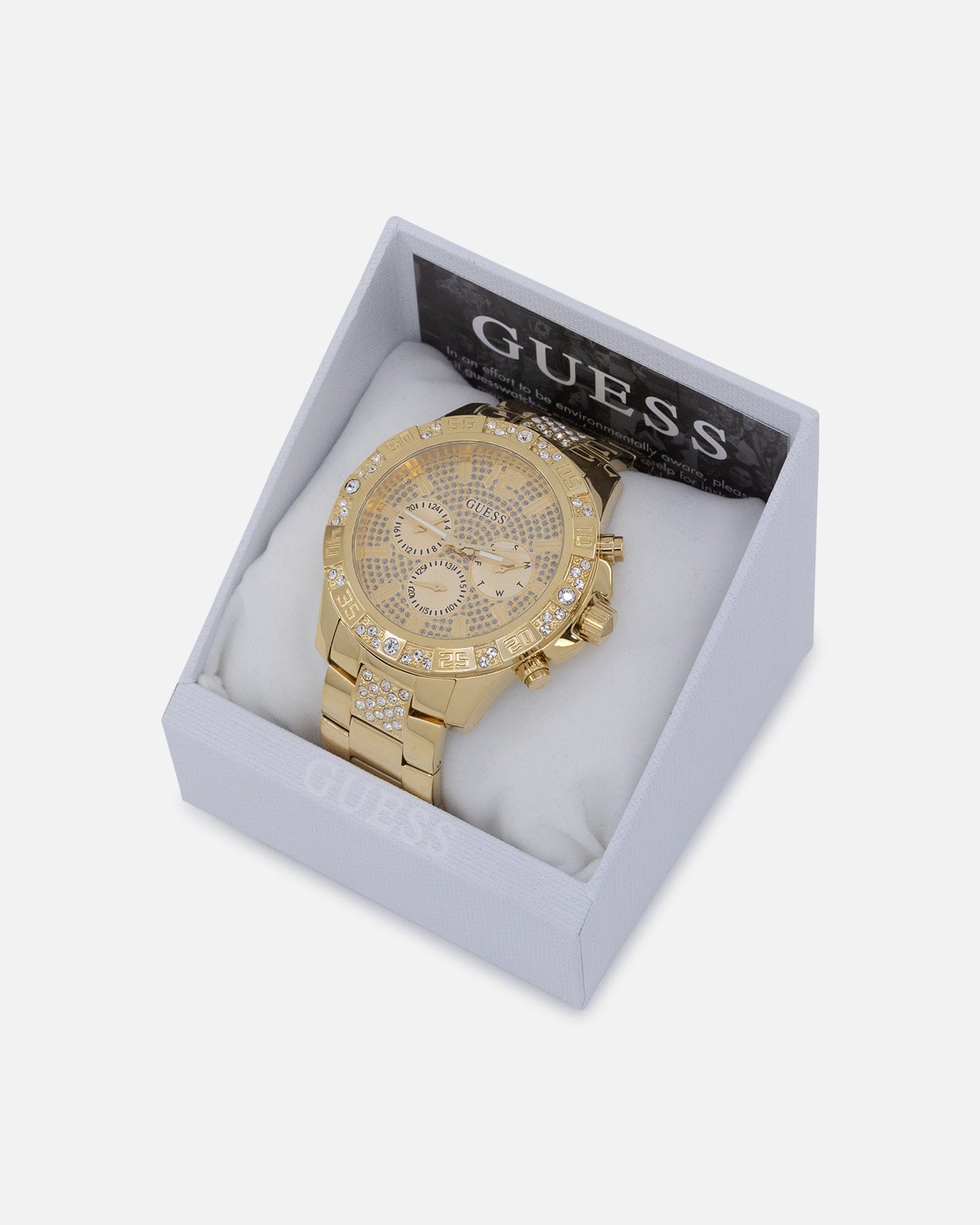 GUESS Mainline Majestic Crystal Gold Bracelet Watch Gold