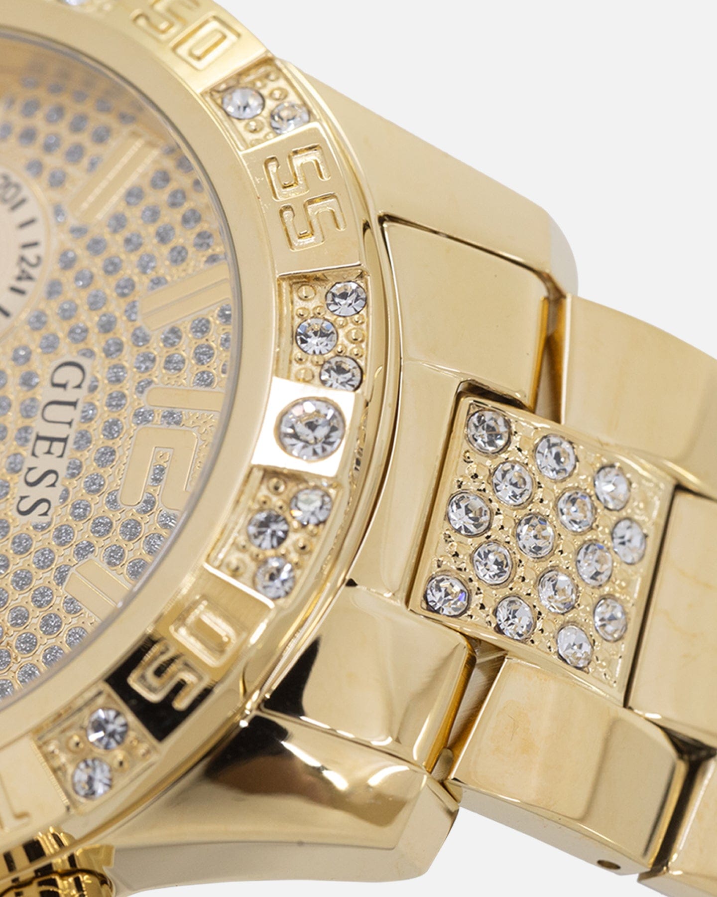 GUESS Mainline Majestic Crystal Gold Bracelet Watch Gold