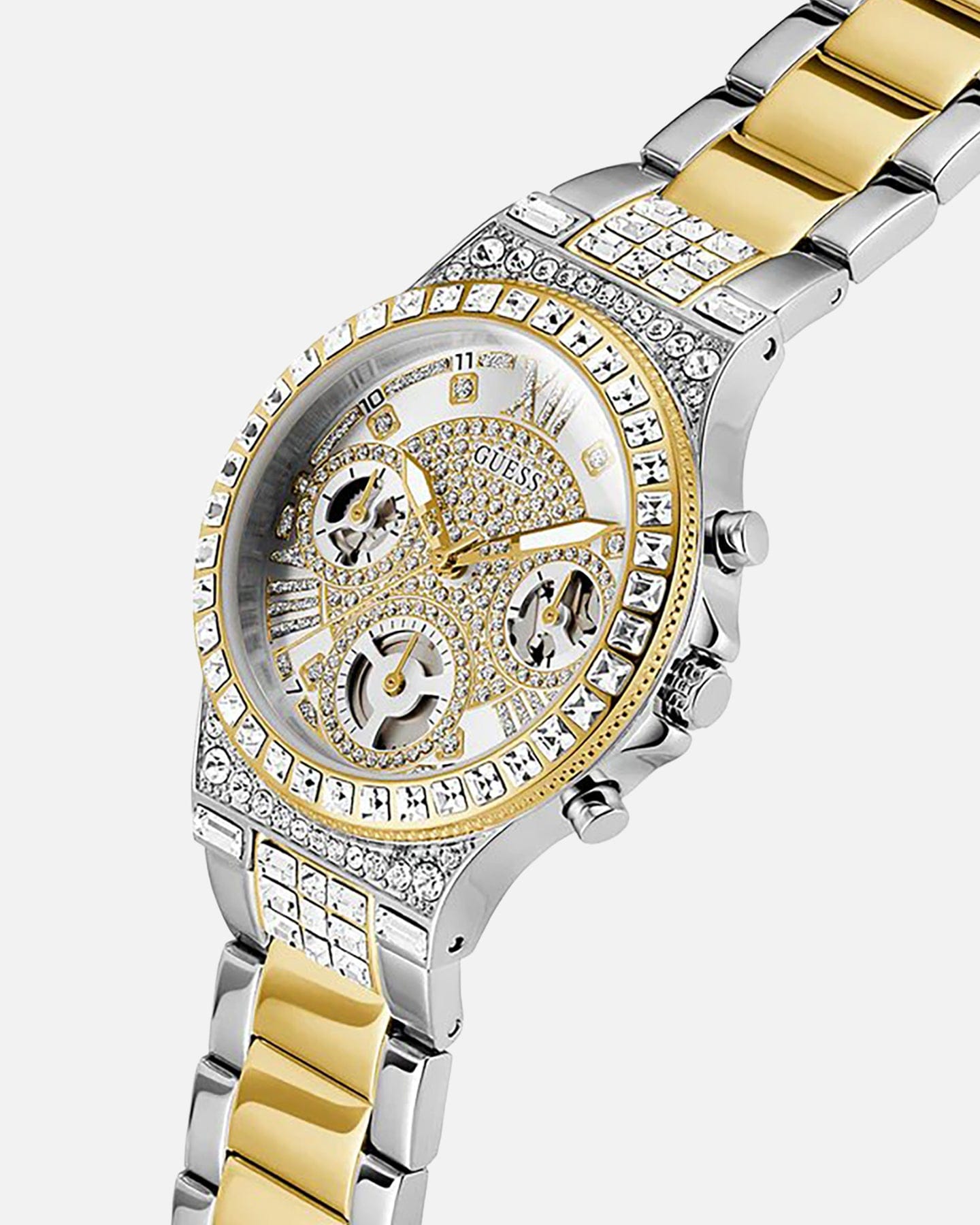 GUESS Mainline Moonlight Two Tone Bracelet Watch White