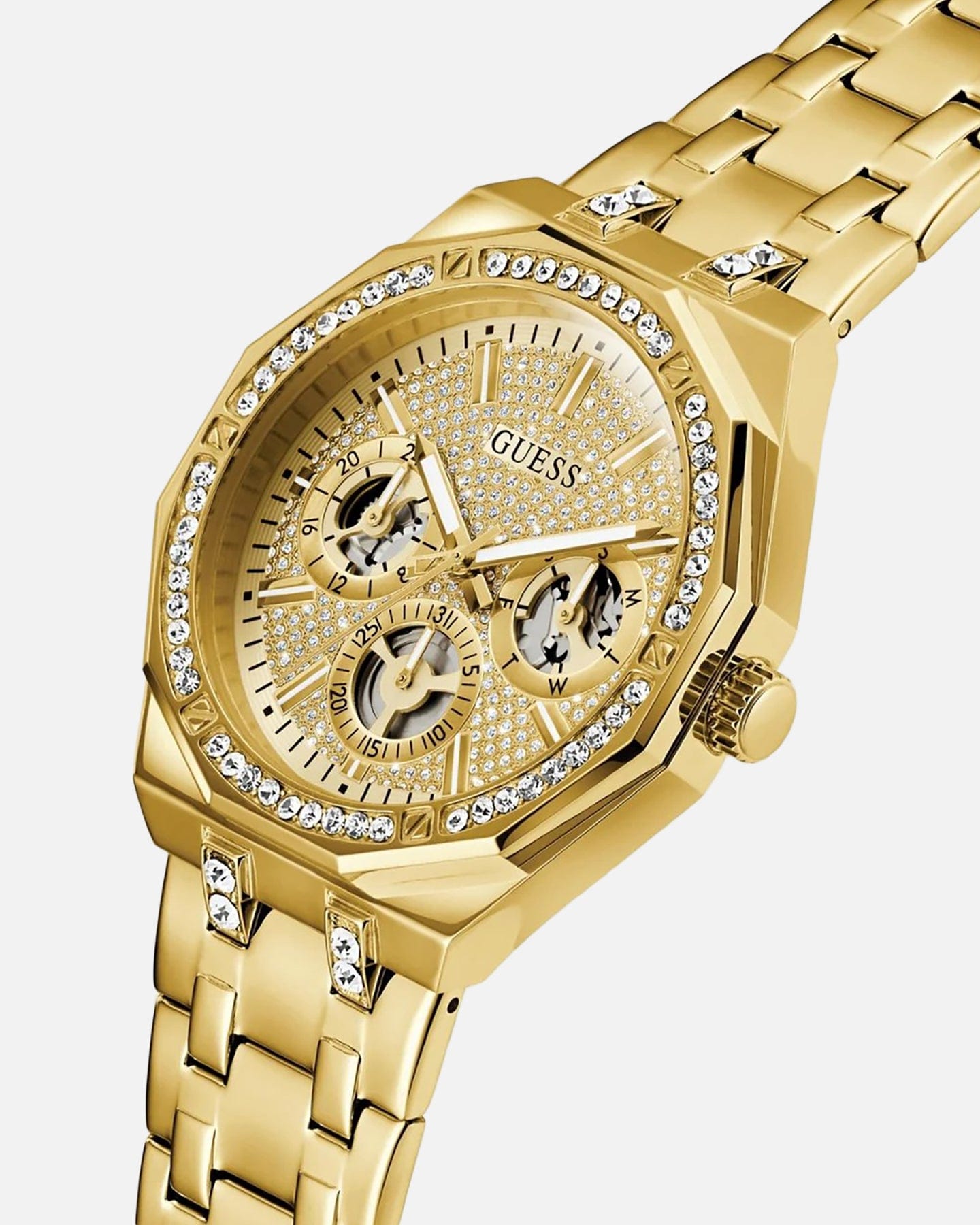 GUESS Mainline Kryptonite Glitz Bracelet Watch Gold