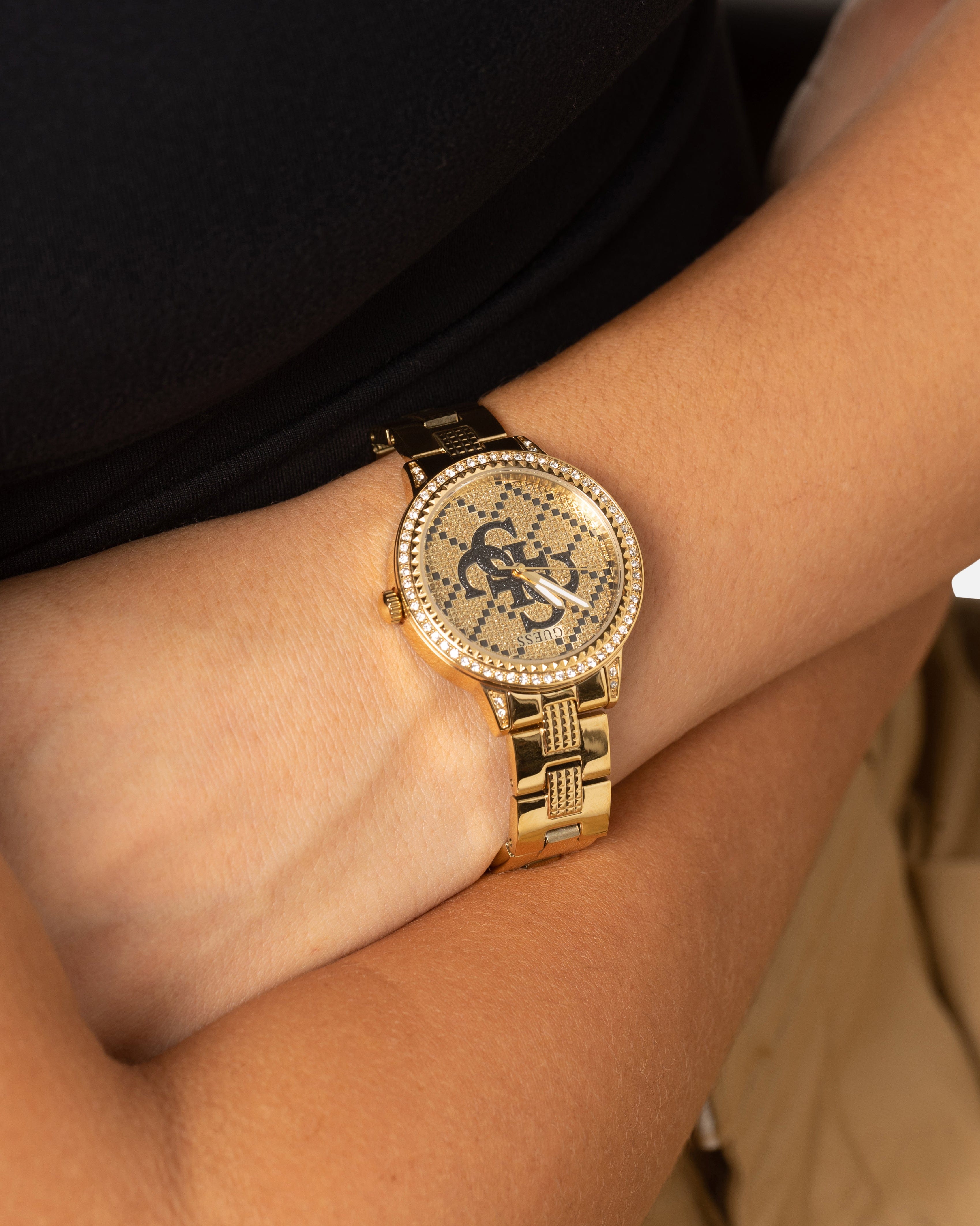 GUESS Mainline G Lace Bracelet Watch Gold